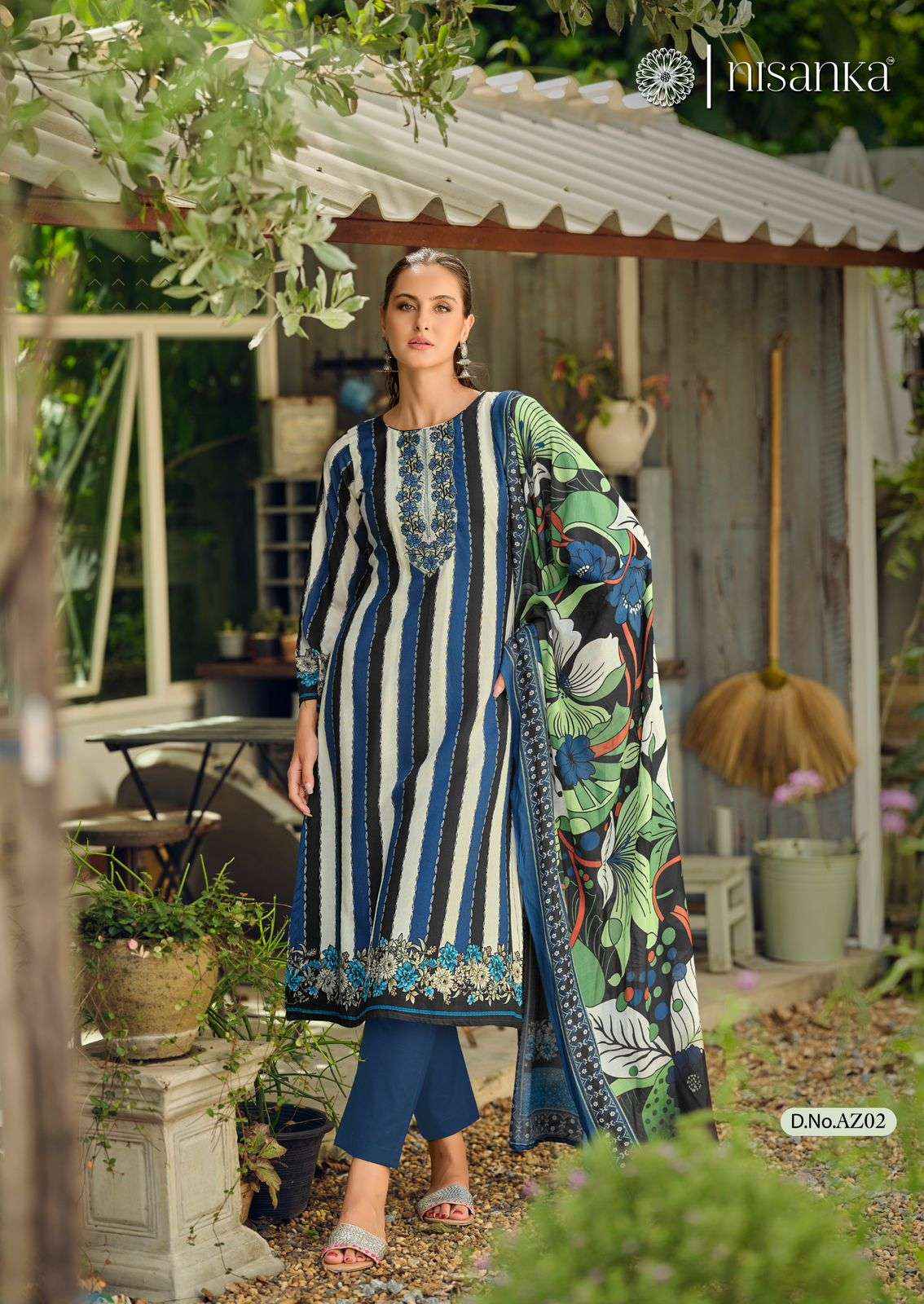 Nisanka Azaa Digital Printed Pure Jam Satin Dress Wholesale Price ( 6 Pcs Catalog )