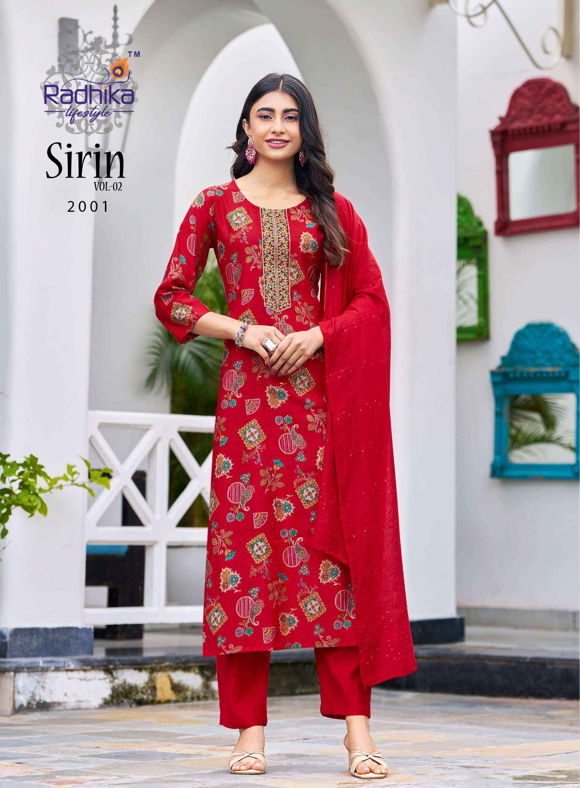 Radhika Lifestyle Sirin Vol 2 Vertican Silk Kurti Combo Dress Wholesale Price ( 8 Pcs catalog )