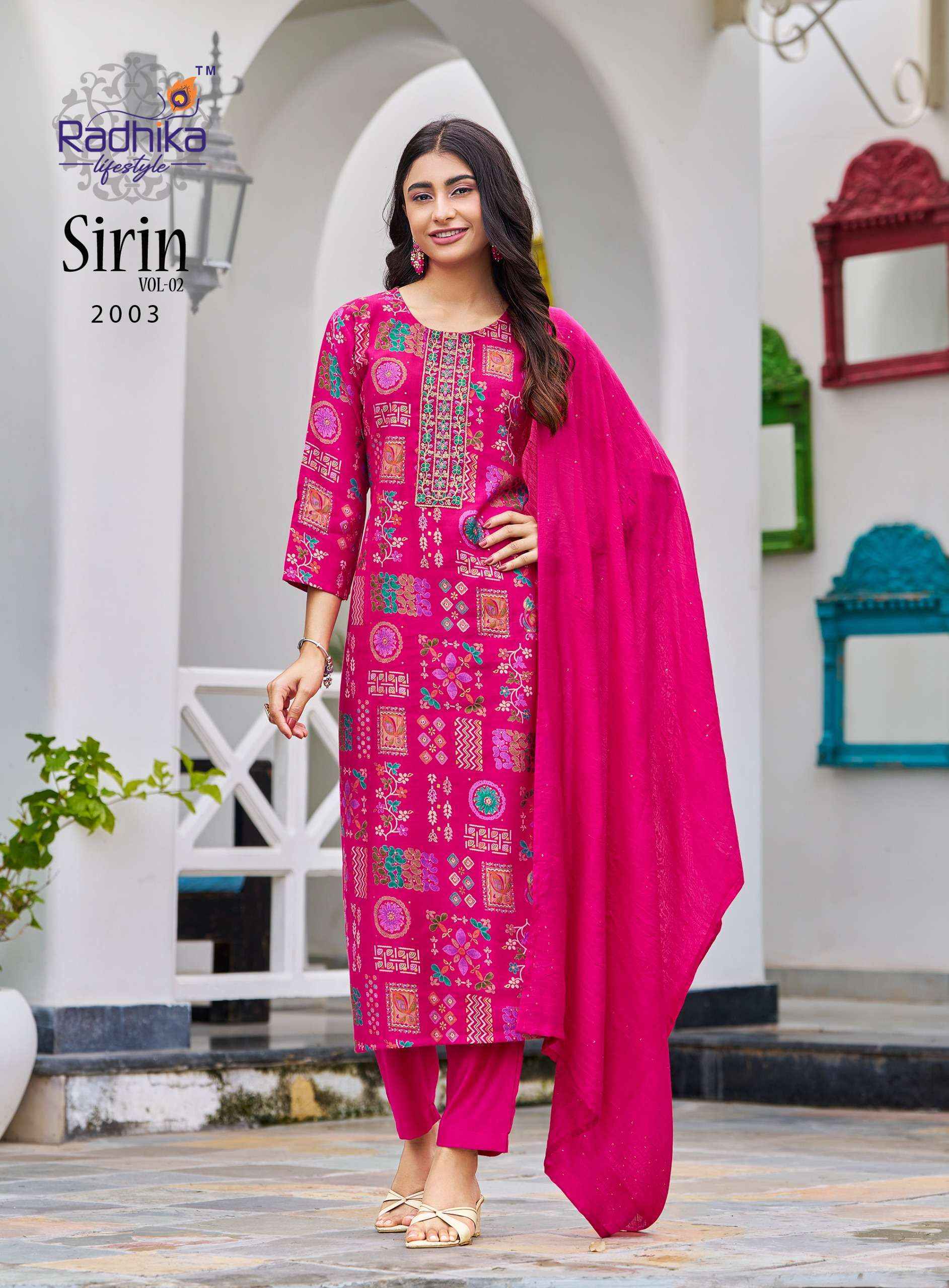 Radhika Lifestyle Sirin Vol 2 Vertican Silk Kurti Combo Dress Wholesale Price ( 8 Pcs catalog )