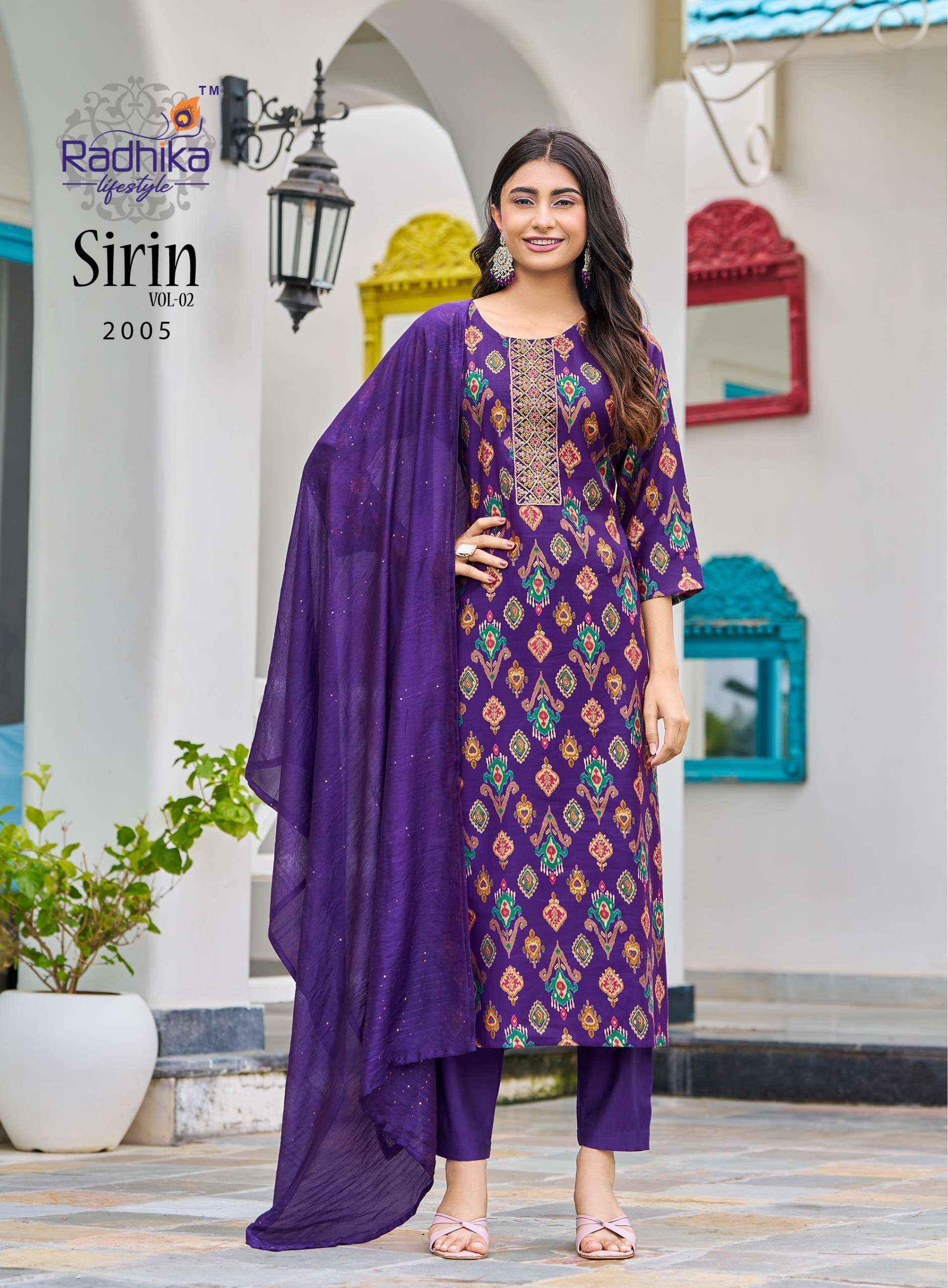 Radhika Lifestyle Sirin Vol 2 Vertican Silk Kurti Combo Dress Wholesale Price ( 8 Pcs catalog )