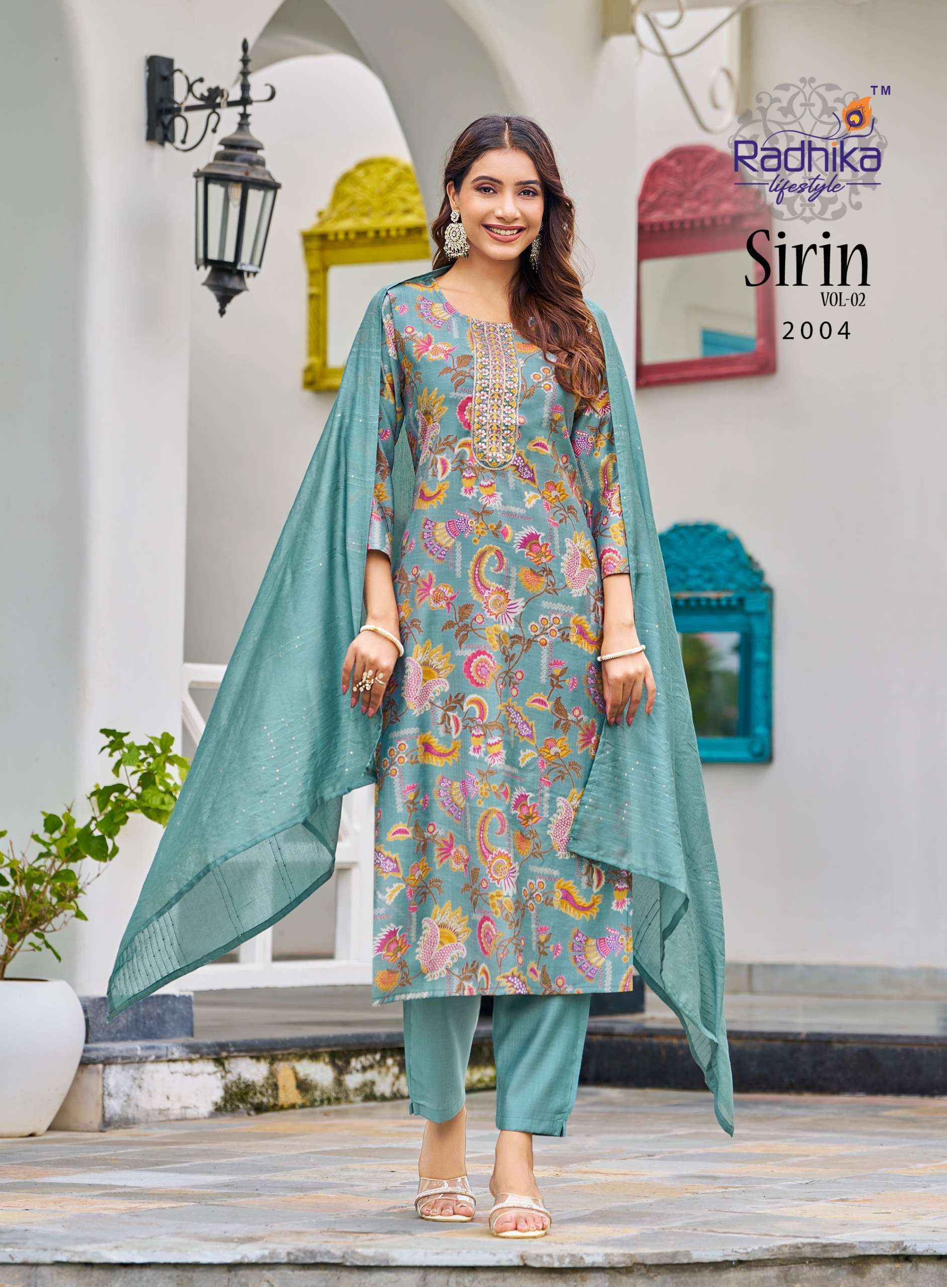 Radhika Lifestyle Sirin Vol 2 Vertican Silk Kurti Combo Dress Wholesale Price ( 8 Pcs catalog )