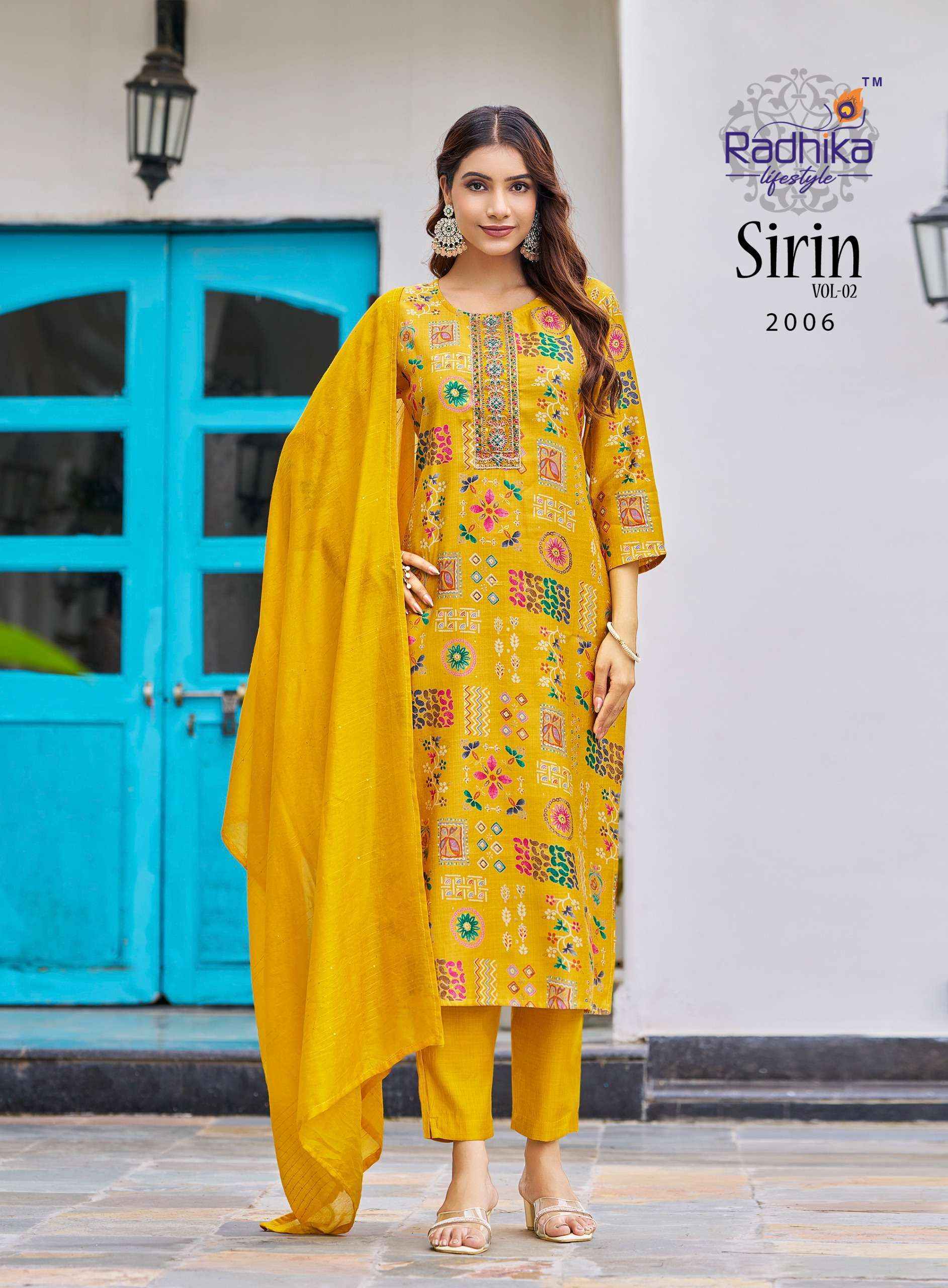 Radhika Lifestyle Sirin Vol 2 Vertican Silk Kurti Combo Dress Wholesale Price ( 8 Pcs catalog )