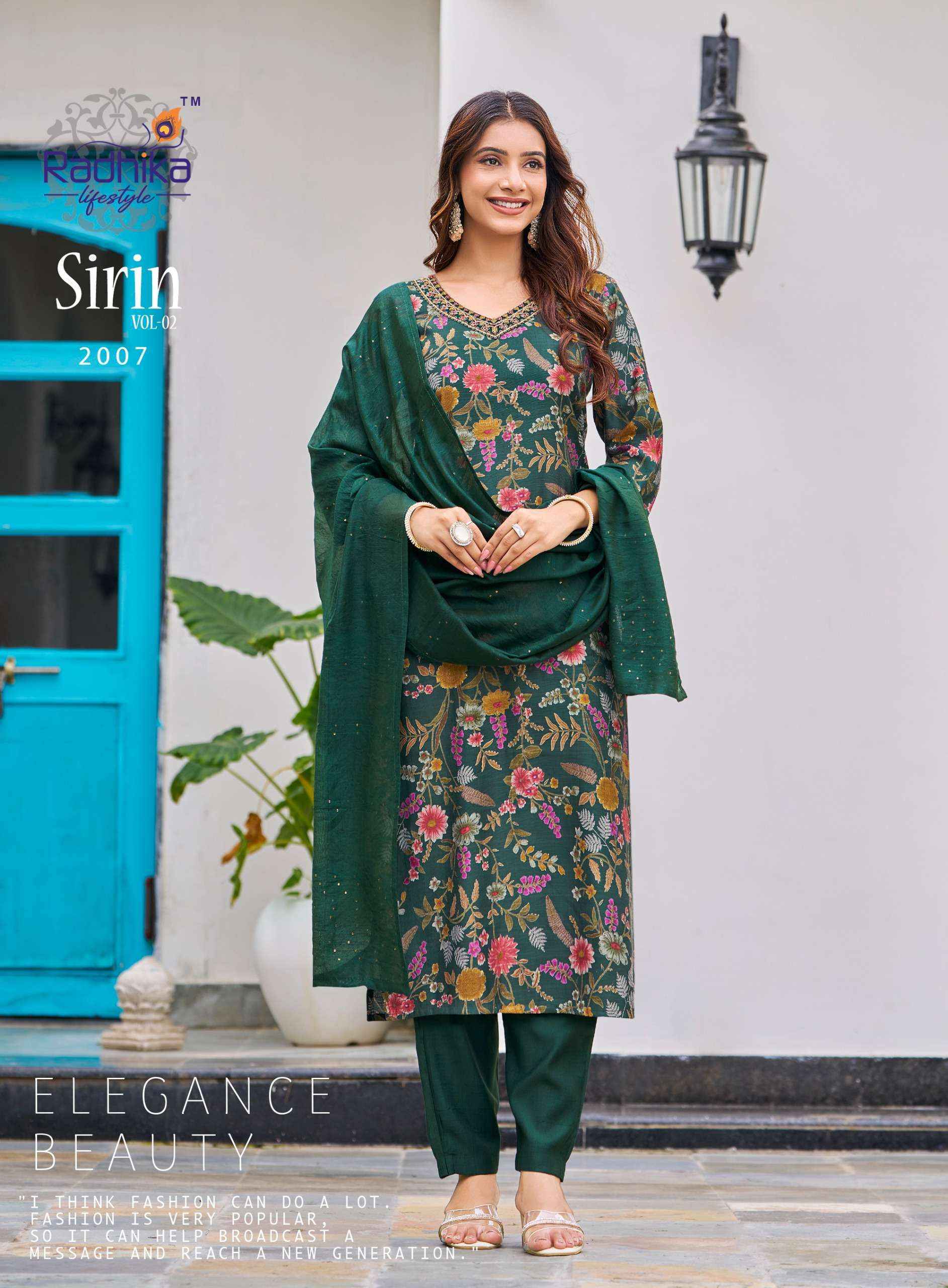 Radhika Lifestyle Sirin Vol 2 Vertican Silk Kurti Combo Dress Wholesale Price ( 8 Pcs catalog )