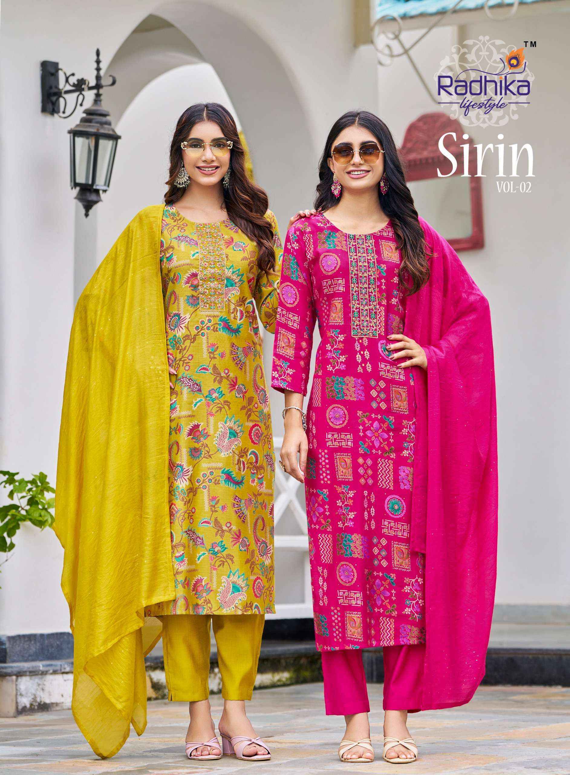 Radhika Lifestyle Sirin Vol 2 Vertican Silk Kurti Combo Dress Wholesale Price ( 8 Pcs catalog )