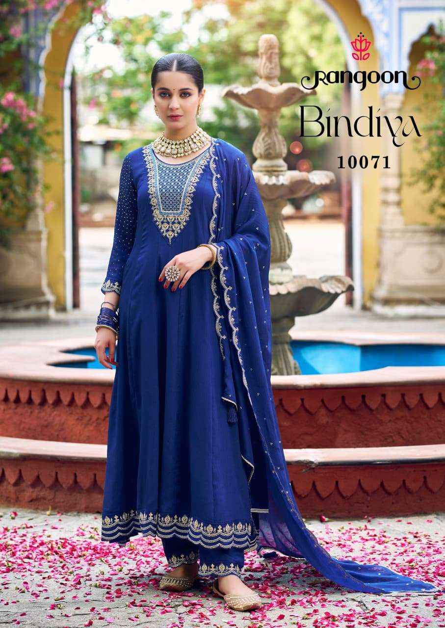 Rangoon Bindiya Anarkali Style Designer 3 Piece Suit Wholesale Price ( 4 Pcs Catalog )