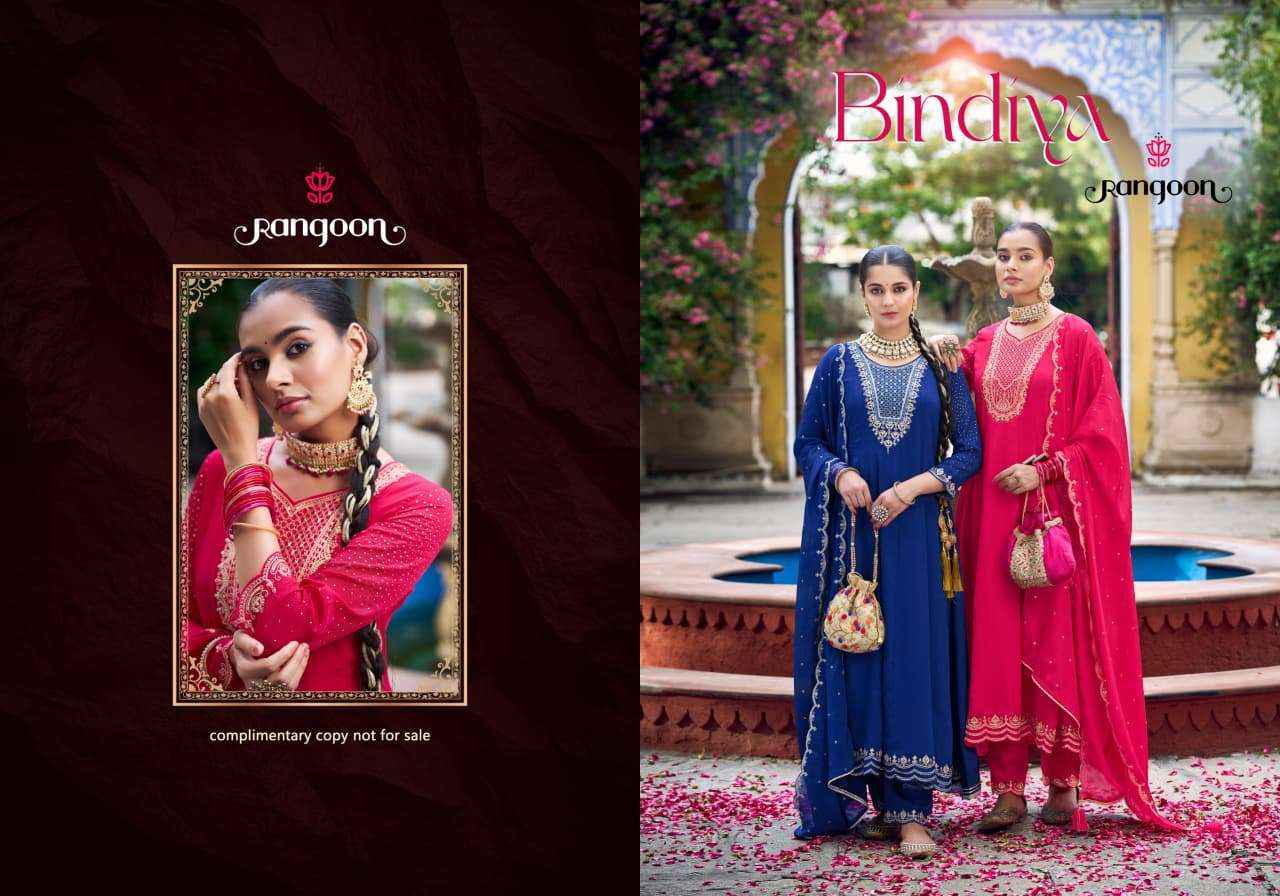 Rangoon Bindiya Anarkali Style Designer 3 Piece Suit Wholesale Price ( 4 Pcs Catalog )