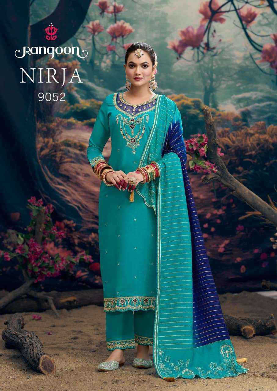 Rangoon Nirja Silk Kurti Combo Collection Wholesale Price ( 4 Pcs Catalog )
