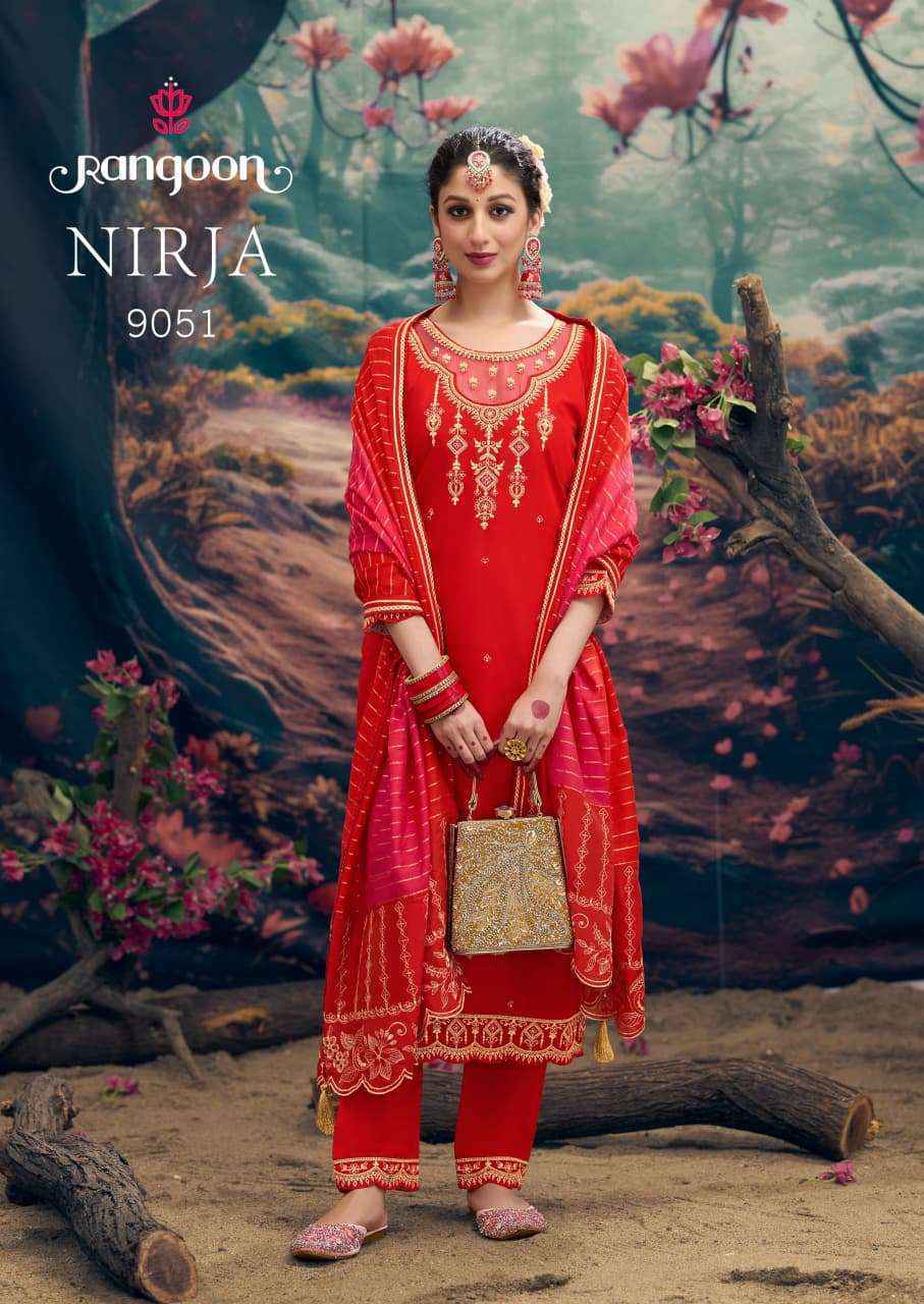 Rangoon Nirja Silk Kurti Combo Collection Wholesale Price ( 4 Pcs Catalog )