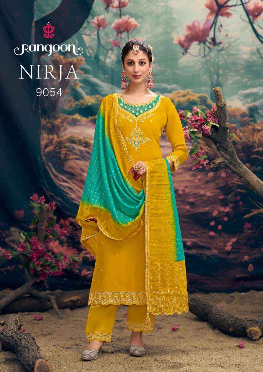 Rangoon Nirja Silk Kurti Combo Collection Wholesale Price ( 4 Pcs Catalog )