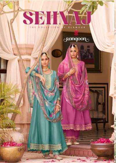 RANGOON SEHNAZ SILK DESIGNER FANCY ANARKALI STYLE LADIES KURTI COMBO DRESS WHOLESALE PRICE ( 6 PCS CATALOG )