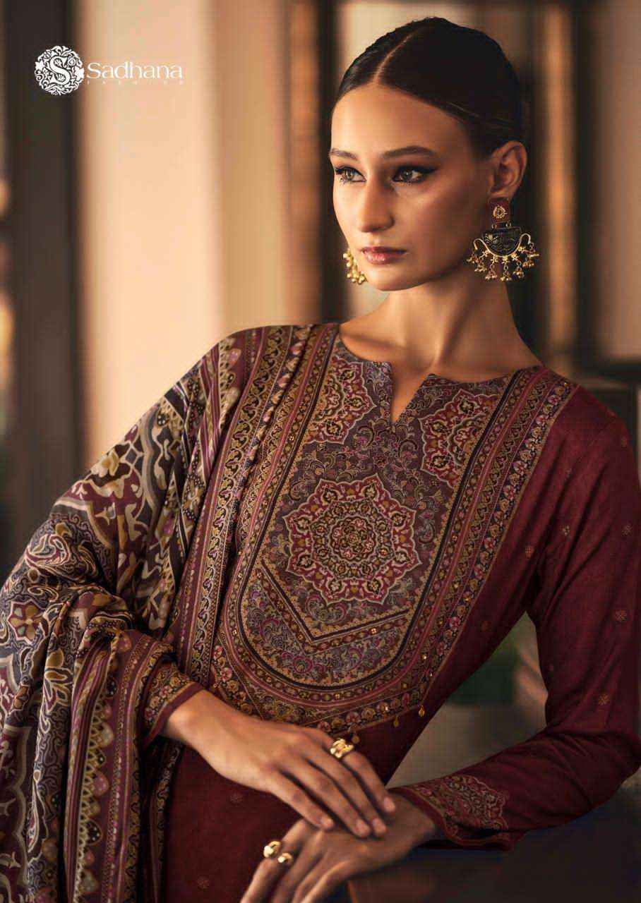 Sadhana Luna Winter Collection Fancy Ladies Dress  Material Wholesale Price ( 6 Pcs Catalog )