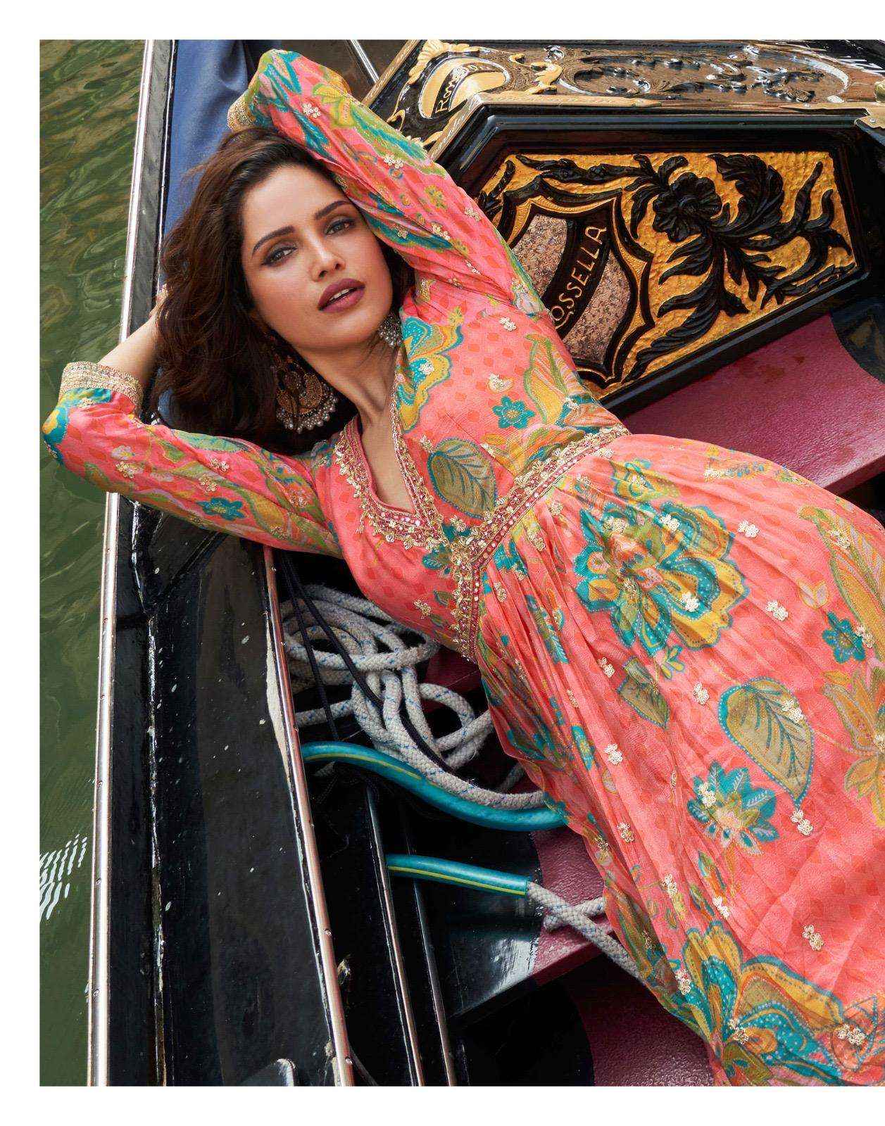 Sayuri Geet 10074 10076 Partywear Gown Dupatta Set Wholesale Price ( 3 Pcs Catalog )