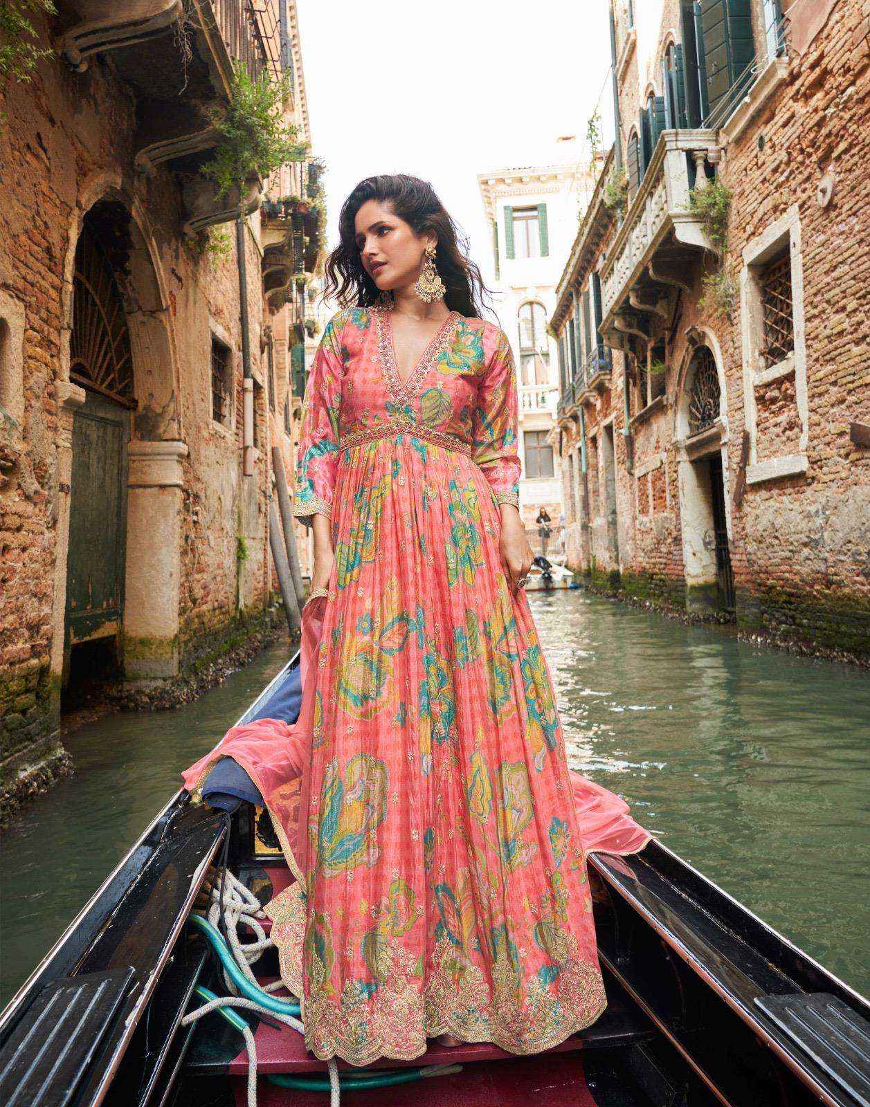 Sayuri Geet 10074 10076 Partywear Gown Dupatta Set Wholesale Price ( 3 Pcs Catalog )