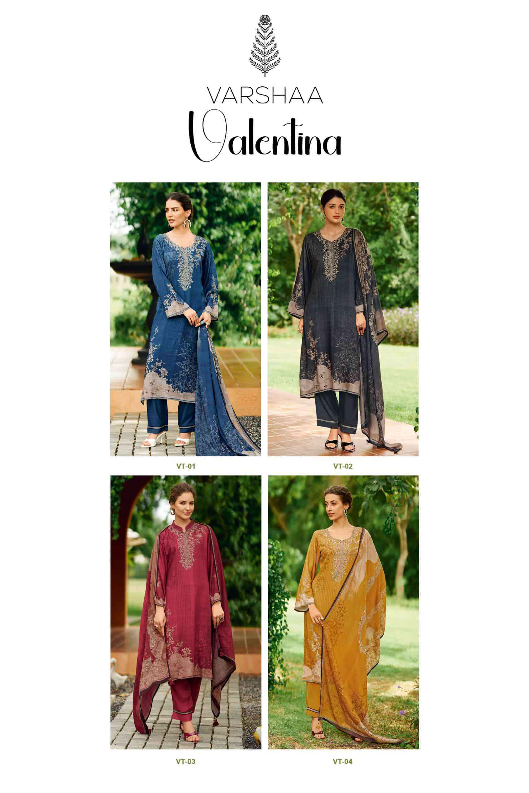 Varsha Valentina Exclusive Muslin Digital Printed Suit Wholesale Price ( 4 Pcs Catalog )