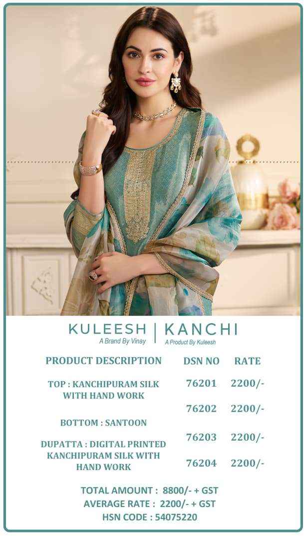 kanchipuram silk dress material Vinay Fashion Kuleesh Kanchi Designer Kanchipuram Silk Suit Catalog Suppliers