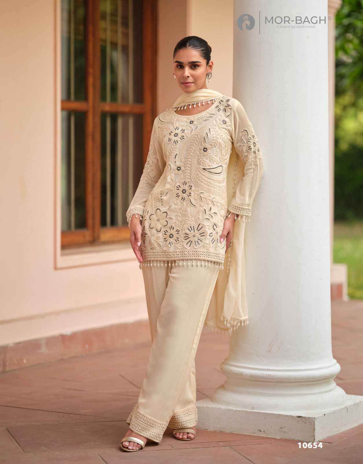 Aashirwad Creation Mor Bagh Varina Readymade Georgette Dress Wholesale Price ( 3 Pcs Catalog )