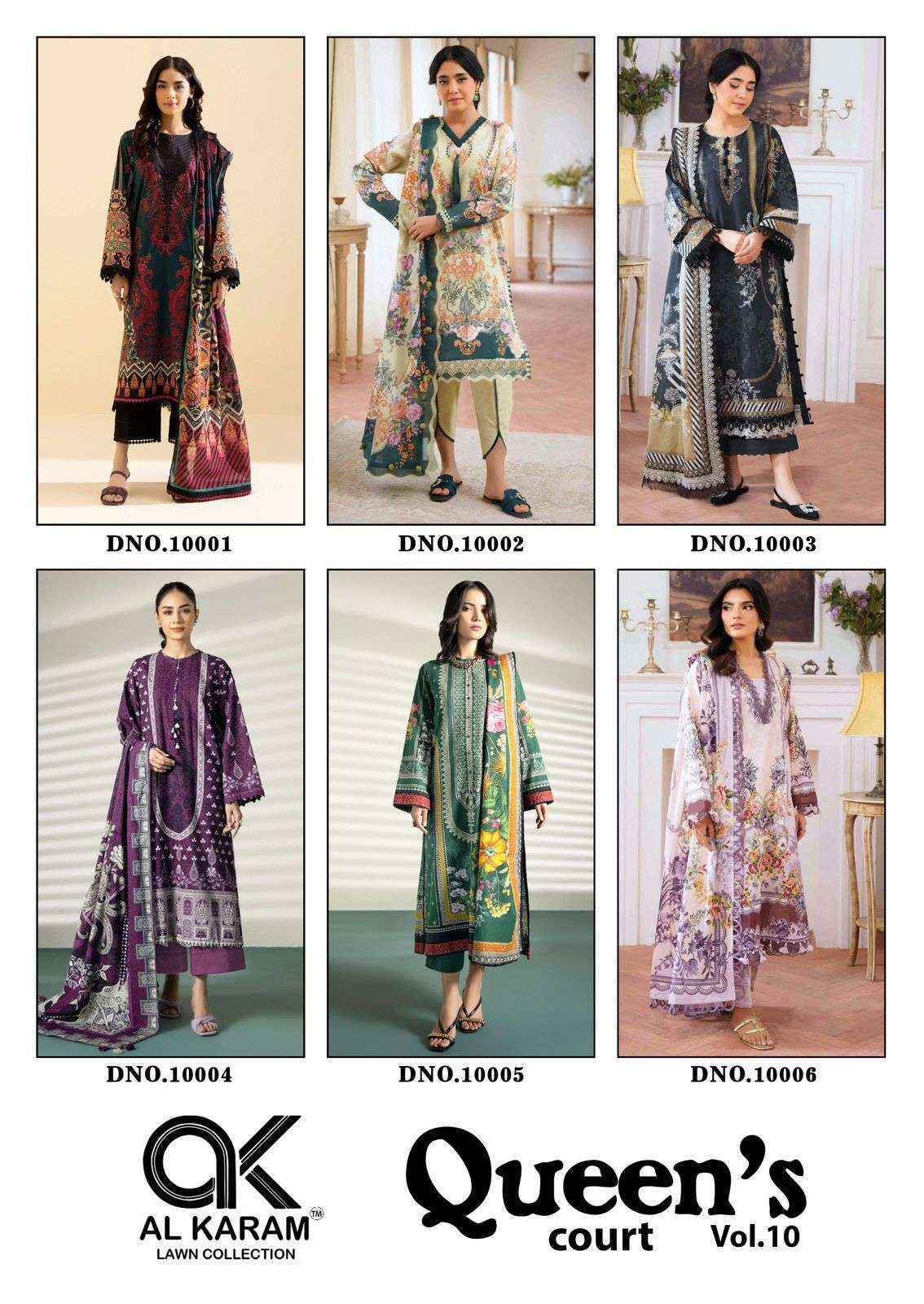 Al Karam Queens Court Vol 10 Cotton Dress Material Wholesale Price ( 6 Pcs Catalog )