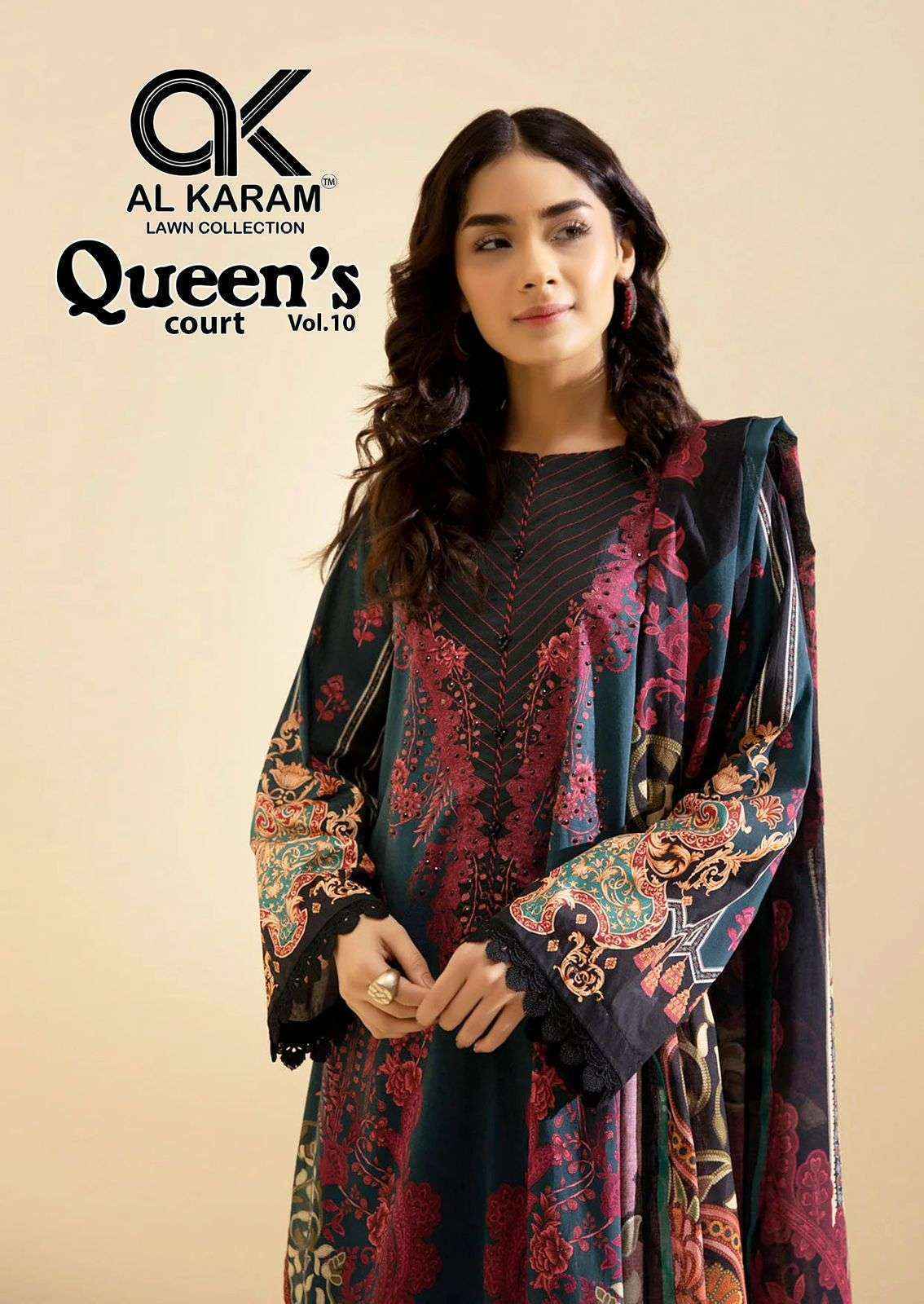 Al Karam Queens Court Vol 10 Cotton Dress Material Wholesale Price ( 6 Pcs Catalog )