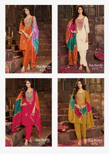 Anju Fabrics Raj Kothi Vol 2 Natural Crepe Kurti Combo Wholesale Price ( 6 Pcs Catalog )