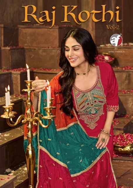 Anju Fabrics Raj Kothi Vol 2 Natural Crepe Kurti Combo Wholesale Price ( 6 Pcs Catalog )