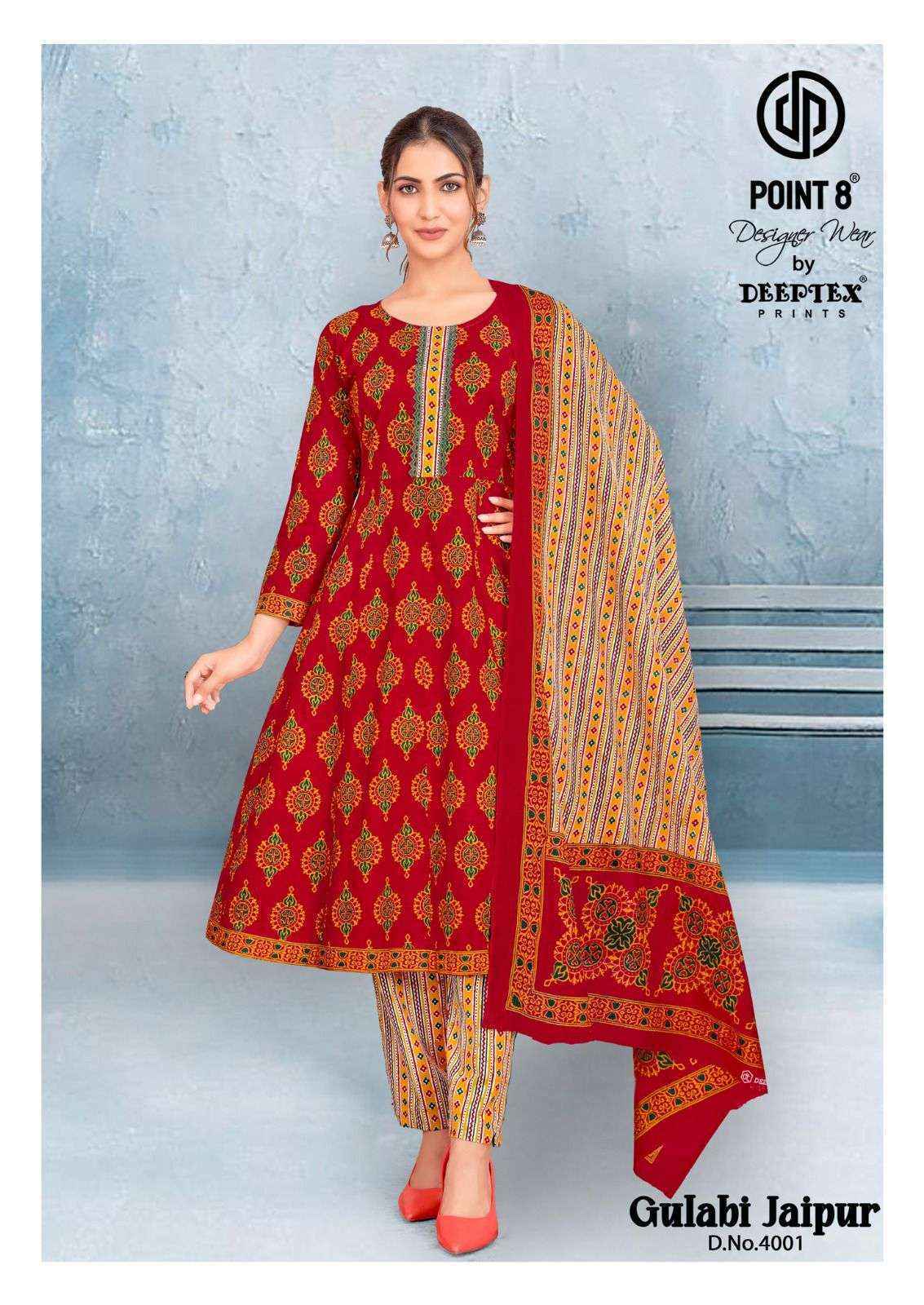 Deeptex Prints Gulabi Jaipur Vol 4 Readymade Cotton Suits ( 8 pcs Catalogue )