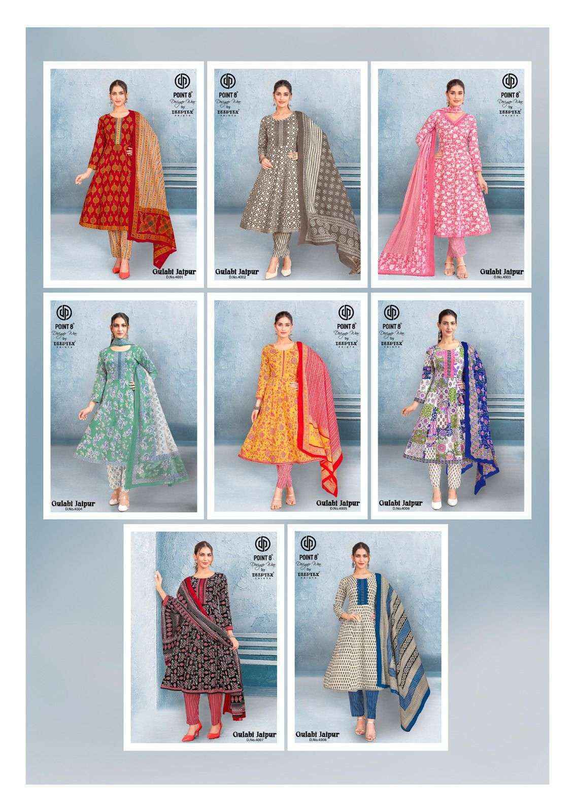 Deeptex Prints Gulabi Jaipur Vol 4 Readymade Cotton Suits ( 8 pcs Catalogue )