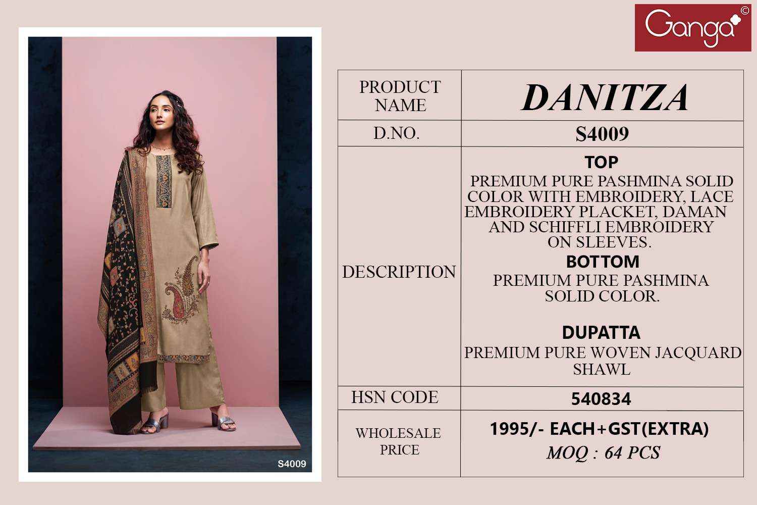 Ganga Fashion Danitza 4009 Winter Collection Ladies Suit New Collection