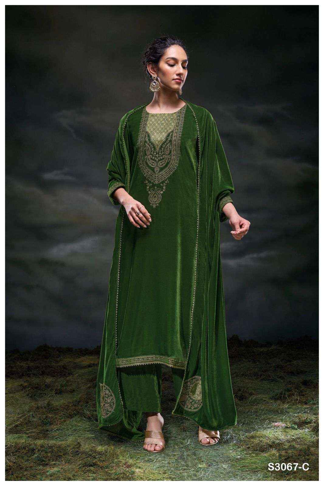 Ganga Fashion Kveta 3067 Premium Designs Velvet Suit  Wholesale Price ( 3 Pcs Catalog )