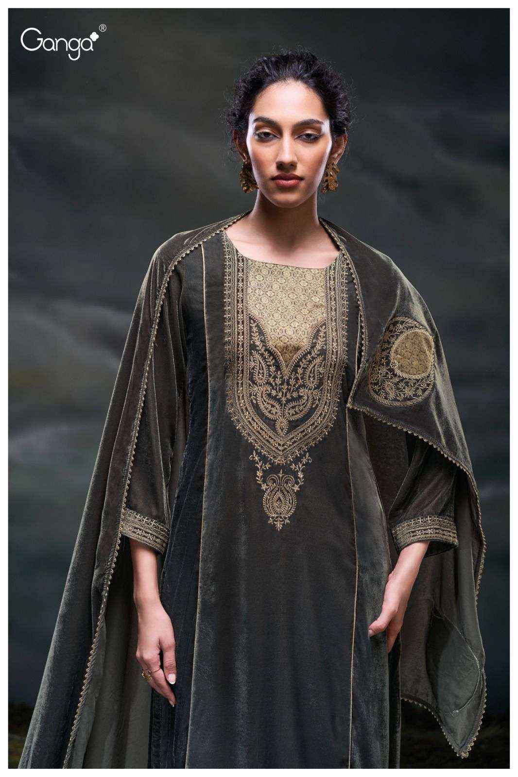 Ganga Fashion Kveta 3067 Premium Designs Velvet Suit  Wholesale Price ( 3 Pcs Catalog )