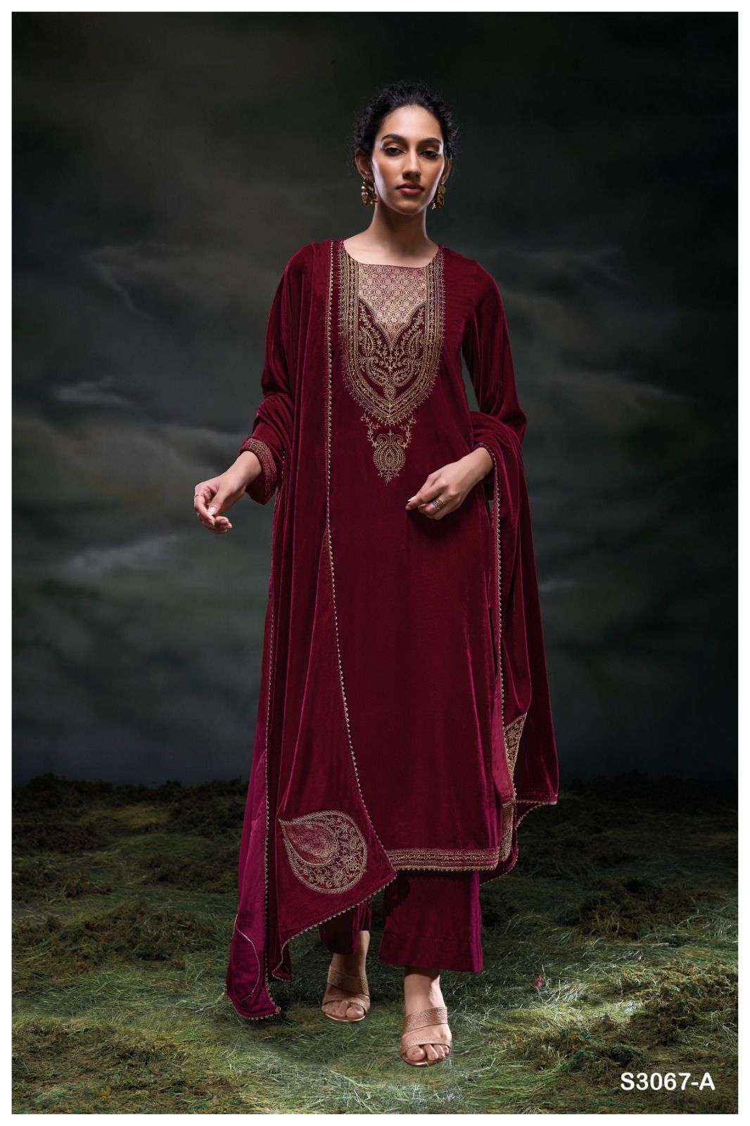 Ganga Fashion Kveta 3067 Premium Designs Velvet Suit  Wholesale Price ( 3 Pcs Catalog )