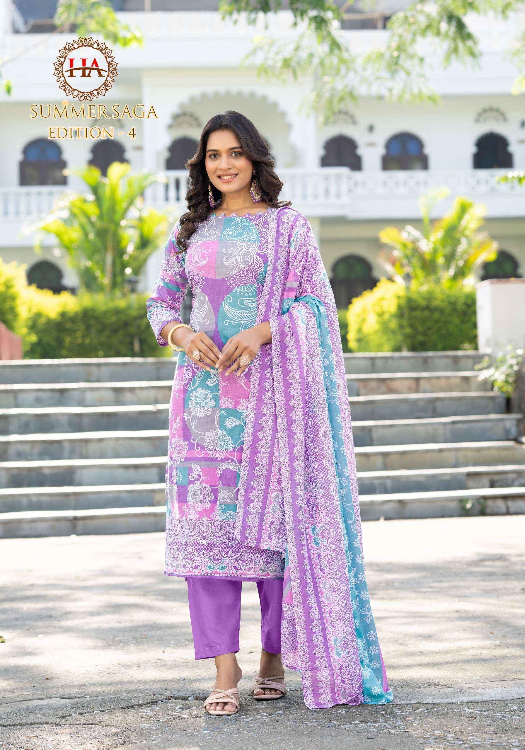 Harshit Fashion Summer Saga Edition 4 Cotton Dress Material Wholesale Price ( 8 Pcs Catalog )