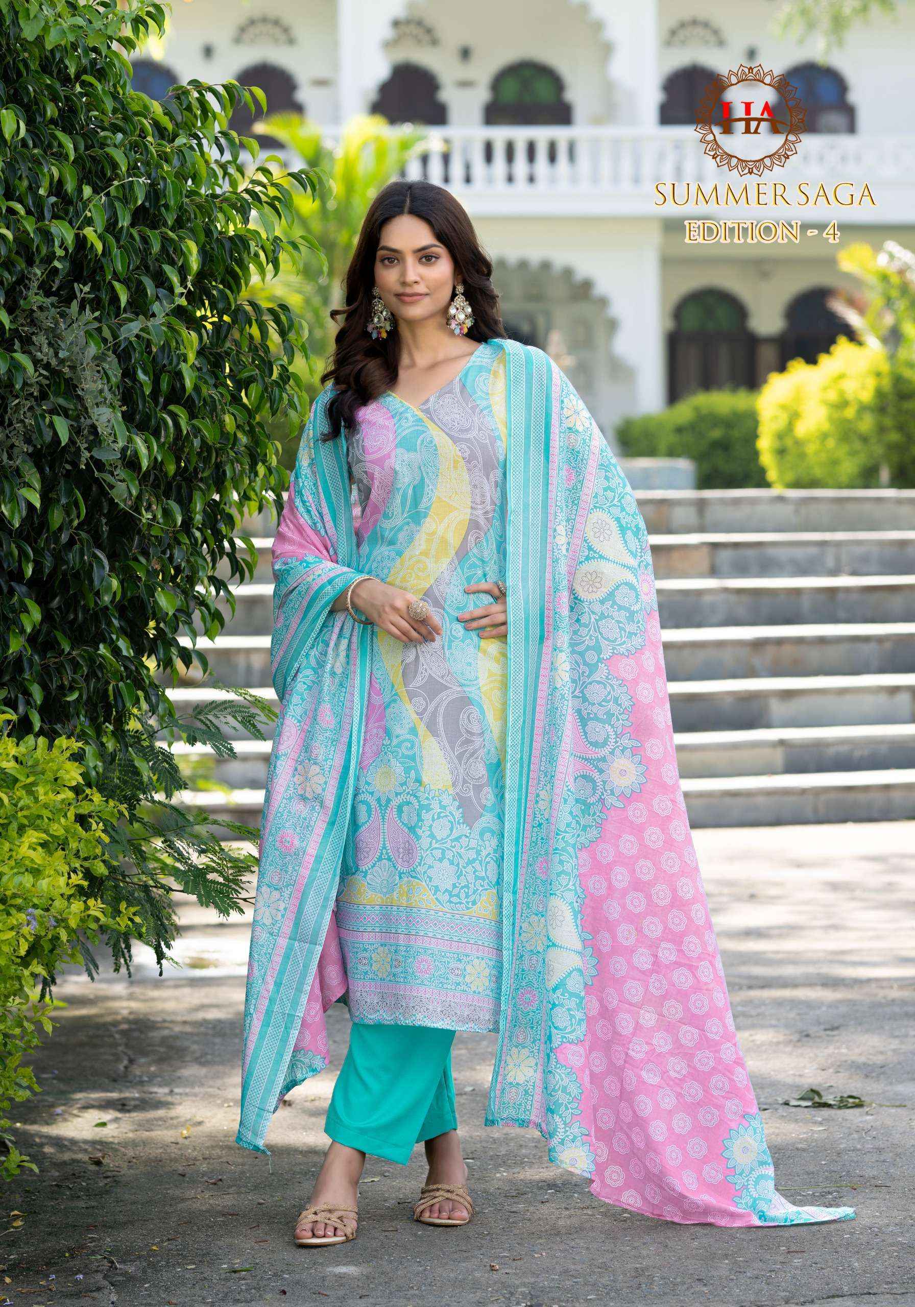 Harshit Fashion Summer Saga Edition 4 Cotton Dress Material Wholesale Price ( 8 Pcs Catalog )