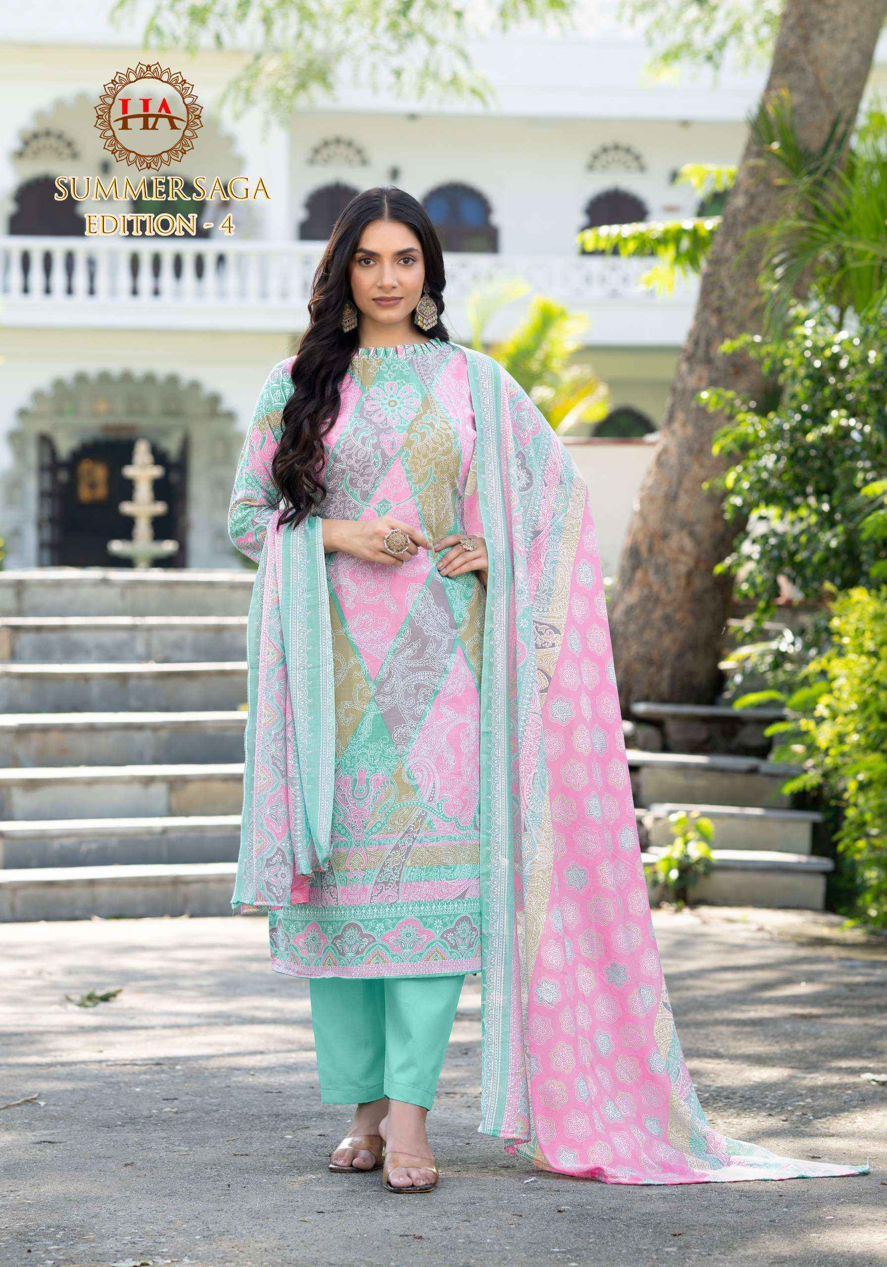 Harshit Fashion Summer Saga Edition 4 Cotton Dress Material Wholesale Price ( 8 Pcs Catalog )