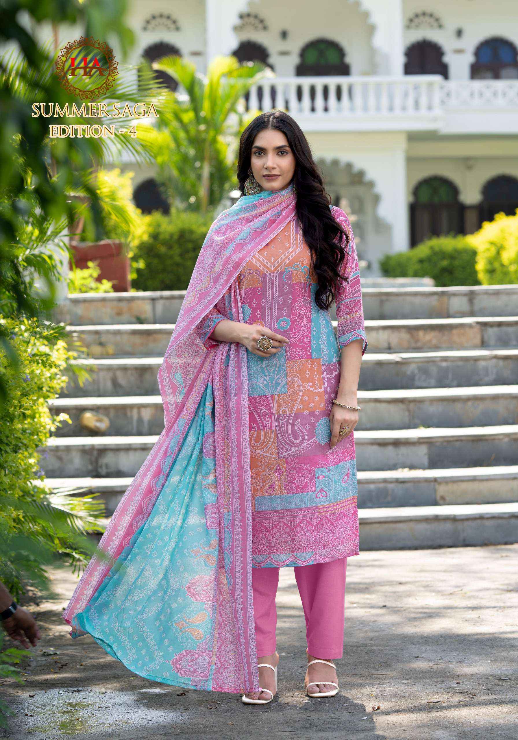 Harshit Fashion Summer Saga Edition 4 Cotton Dress Material Wholesale Price ( 8 Pcs Catalog )