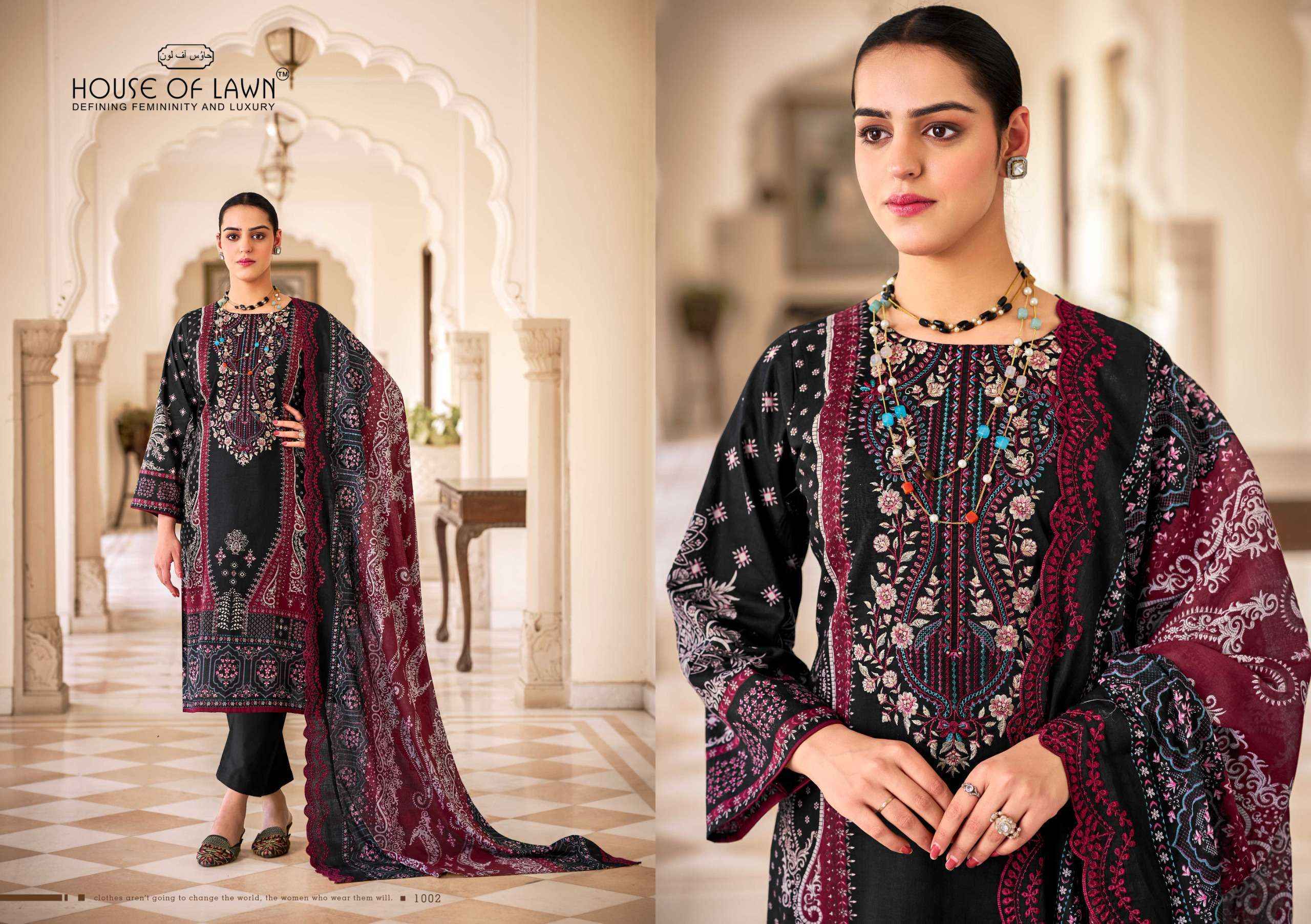 House Of Lawn Bin Saeed Originals Cotton Dress Material Wholesale Surat ( 6 pcs Catalogue )