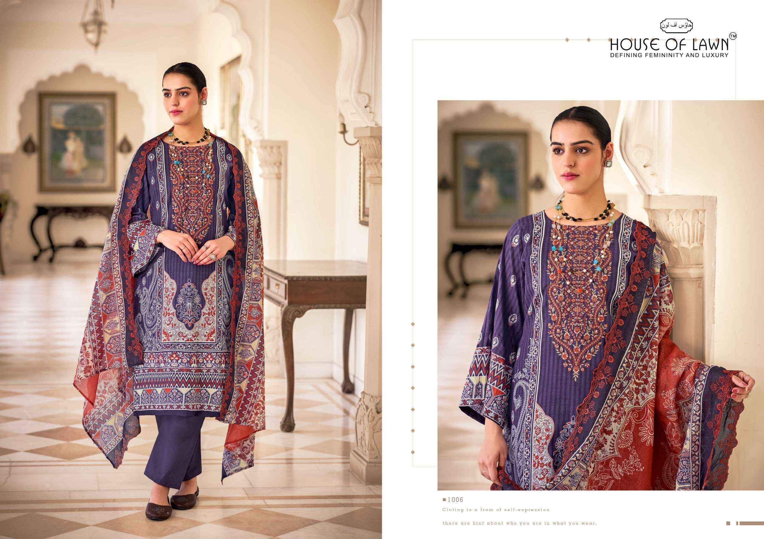House Of Lawn Bin Saeed Originals Cotton Dress Material Wholesale Surat ( 6 pcs Catalogue )
