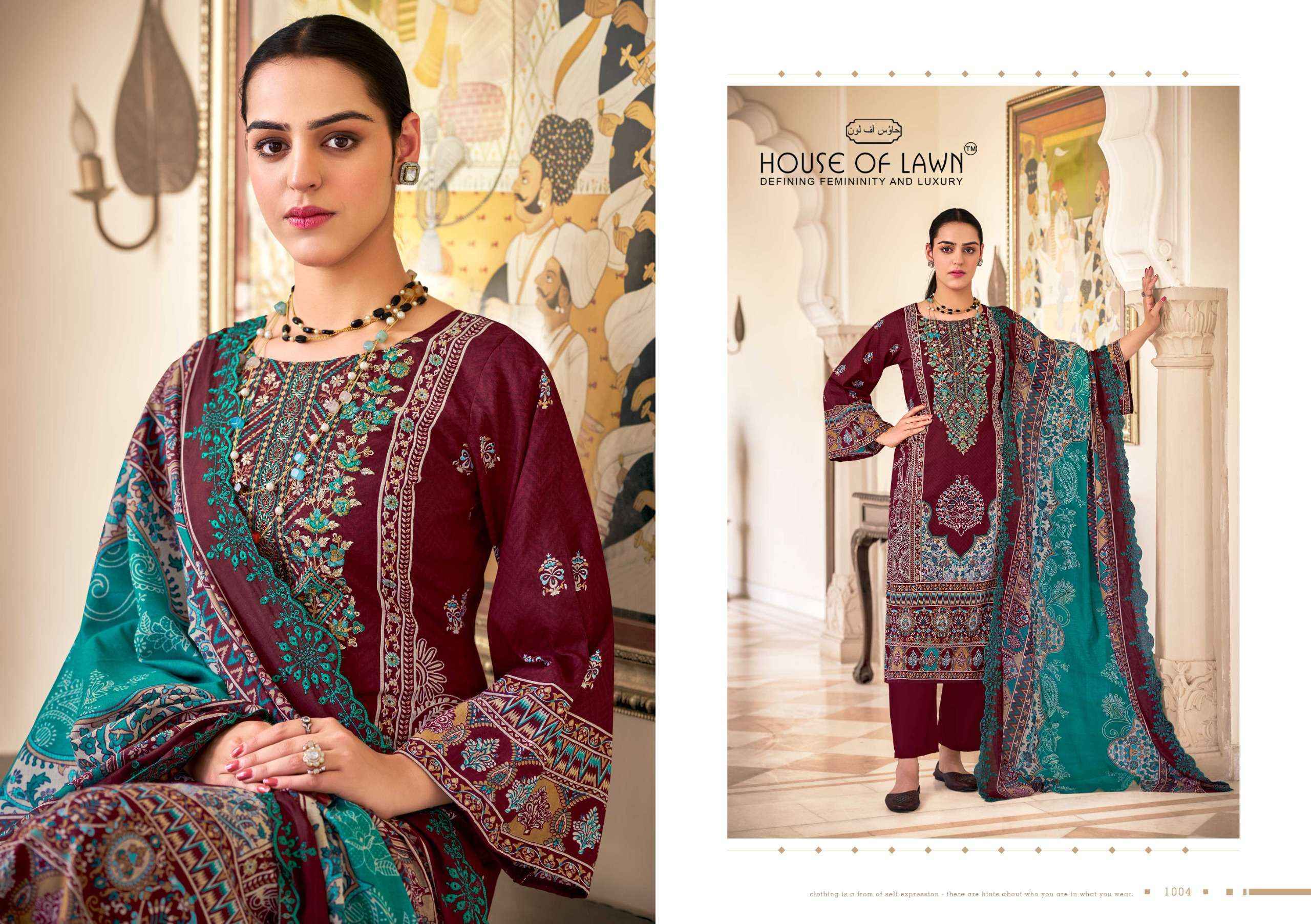 House Of Lawn Bin Saeed Originals Cotton Dress Material Wholesale Surat ( 6 pcs Catalogue )