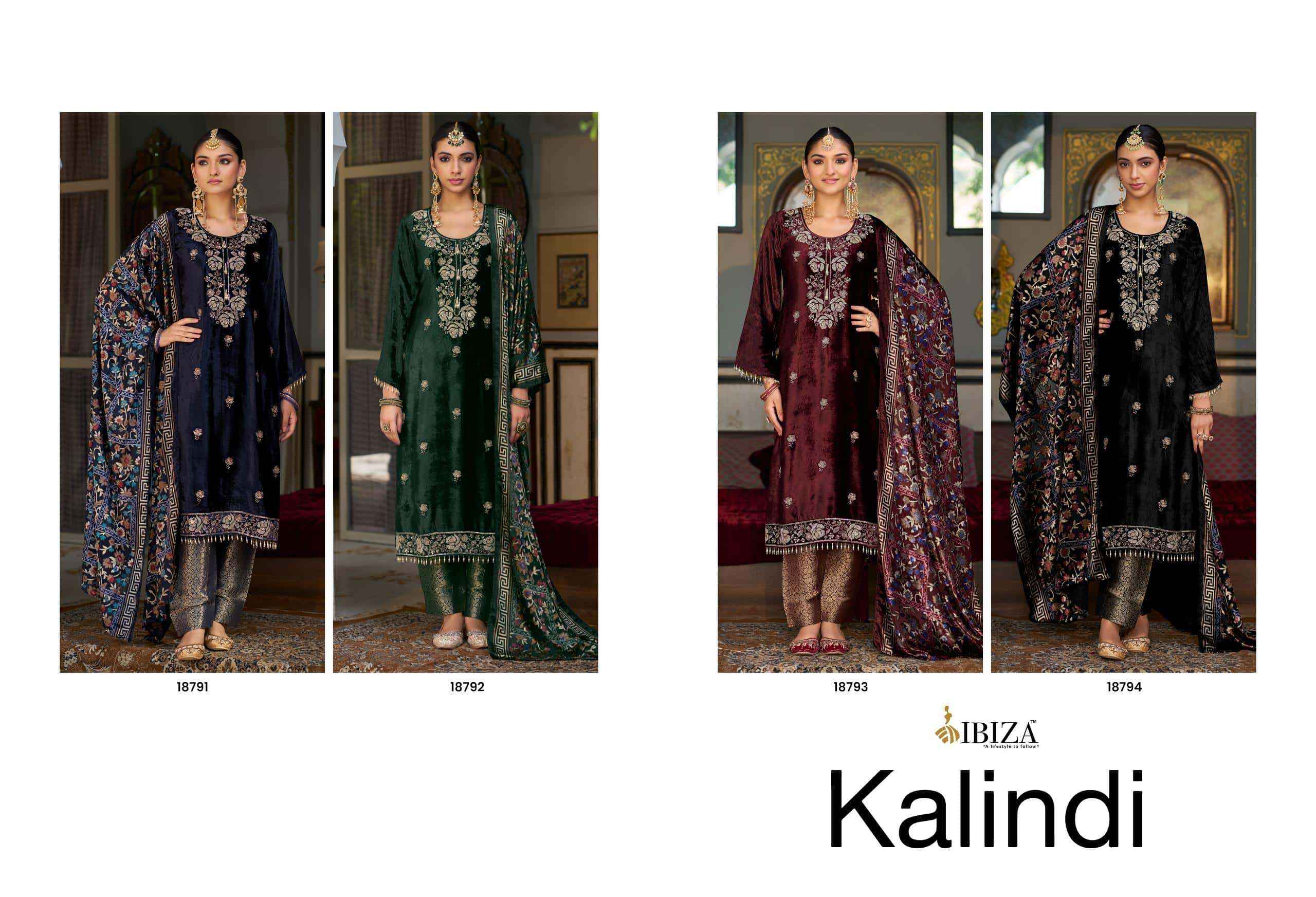 Ibiza Kalindi Premium Velvet Collection Partywear Suit Wholesale Price ( 4 Pcs Catalog )