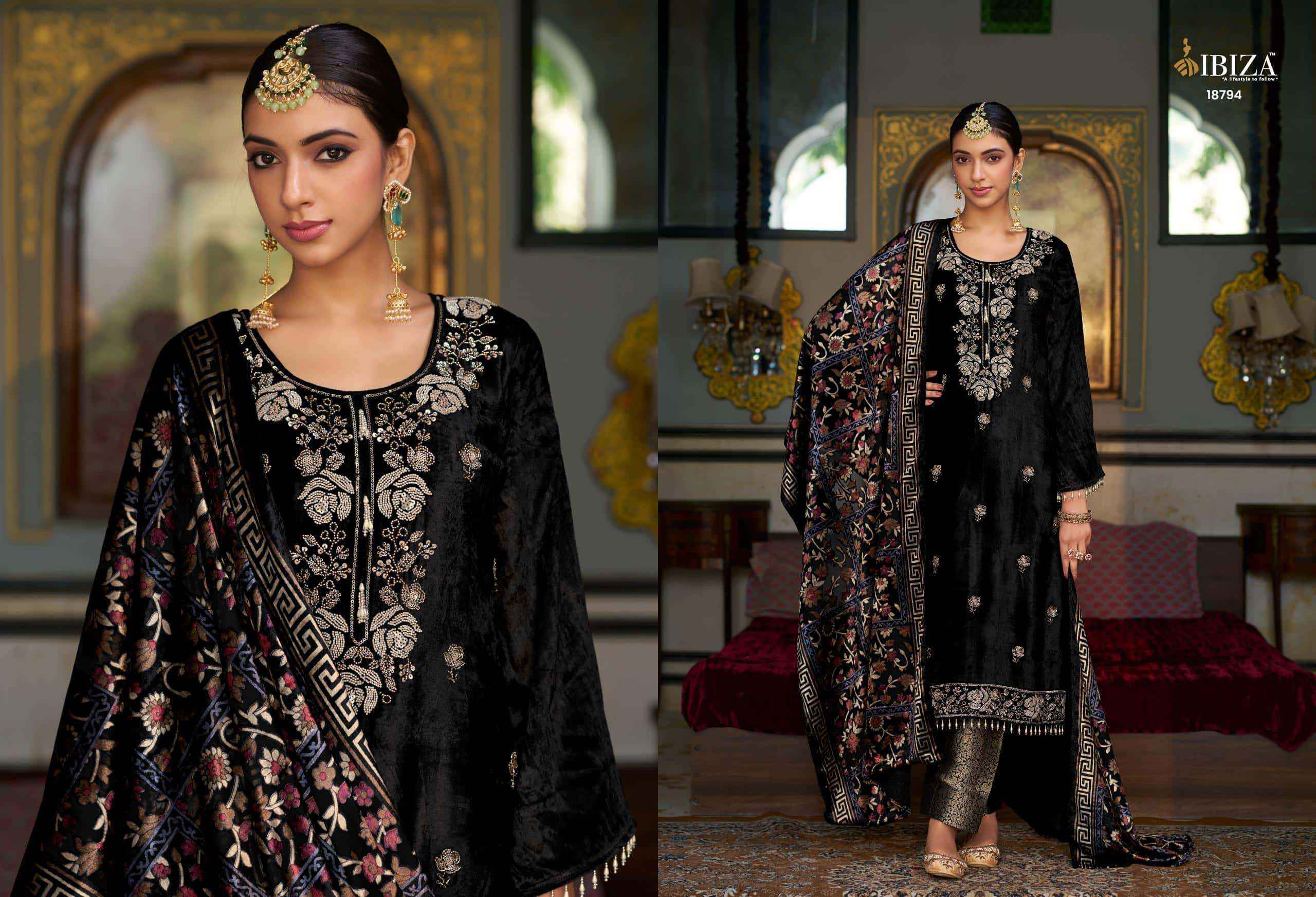 Ibiza Kalindi Premium Velvet Collection Partywear Suit Wholesale Price ( 4 Pcs Catalog )