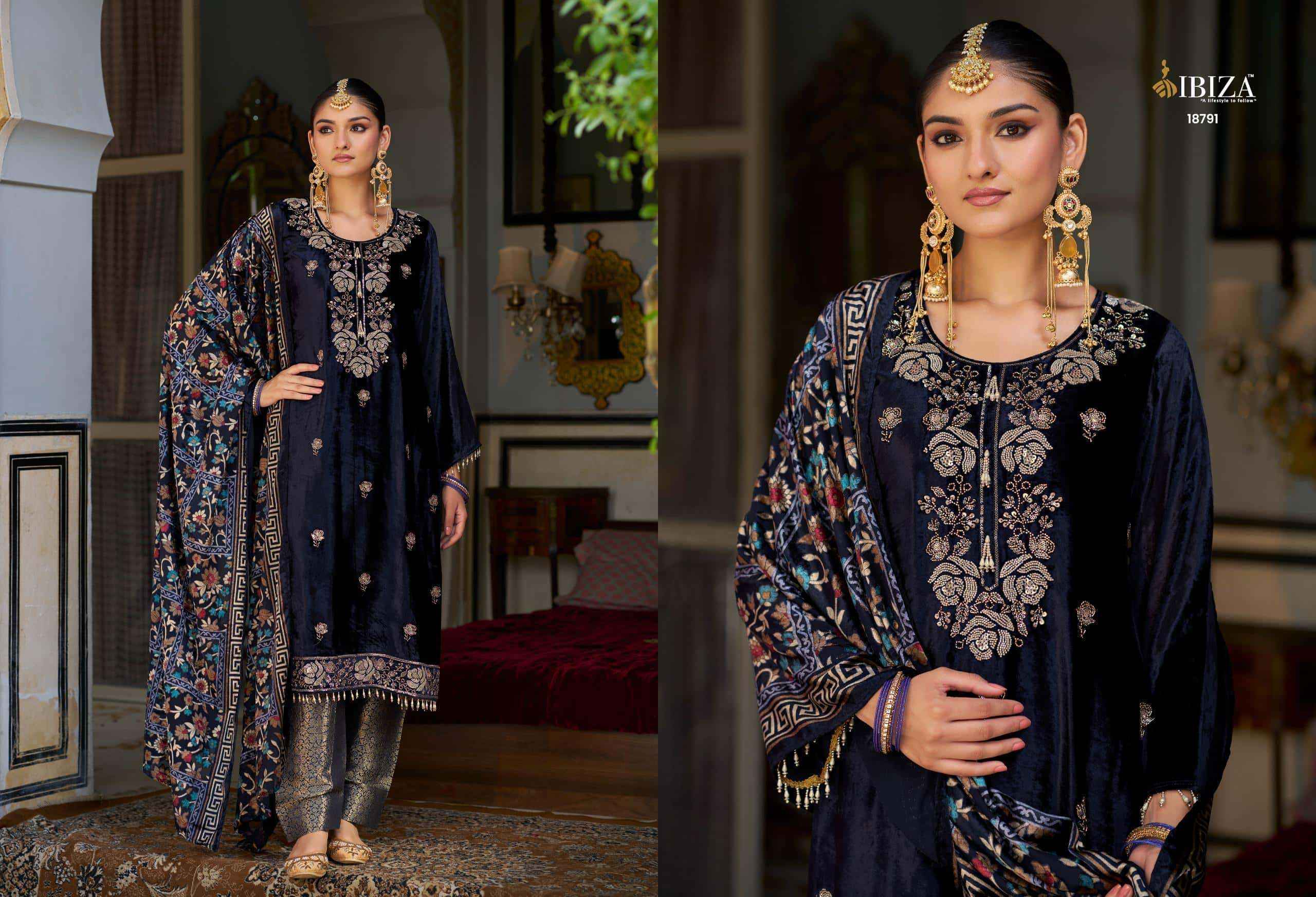 Ibiza Kalindi Premium Velvet Collection Partywear Suit Wholesale Price ( 4 Pcs Catalog )