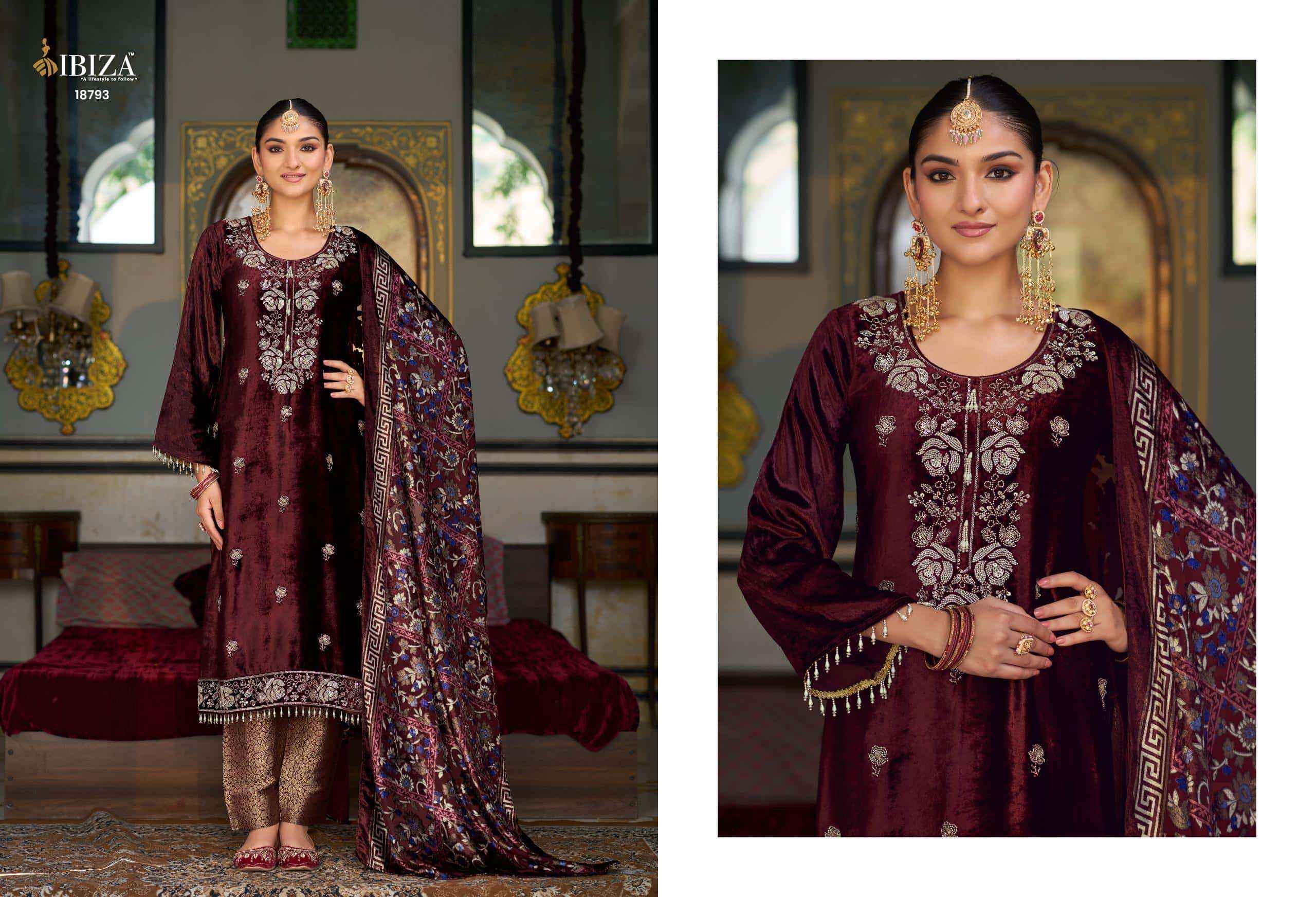 Ibiza Kalindi Premium Velvet Collection Partywear Suit Wholesale Price ( 4 Pcs Catalog )