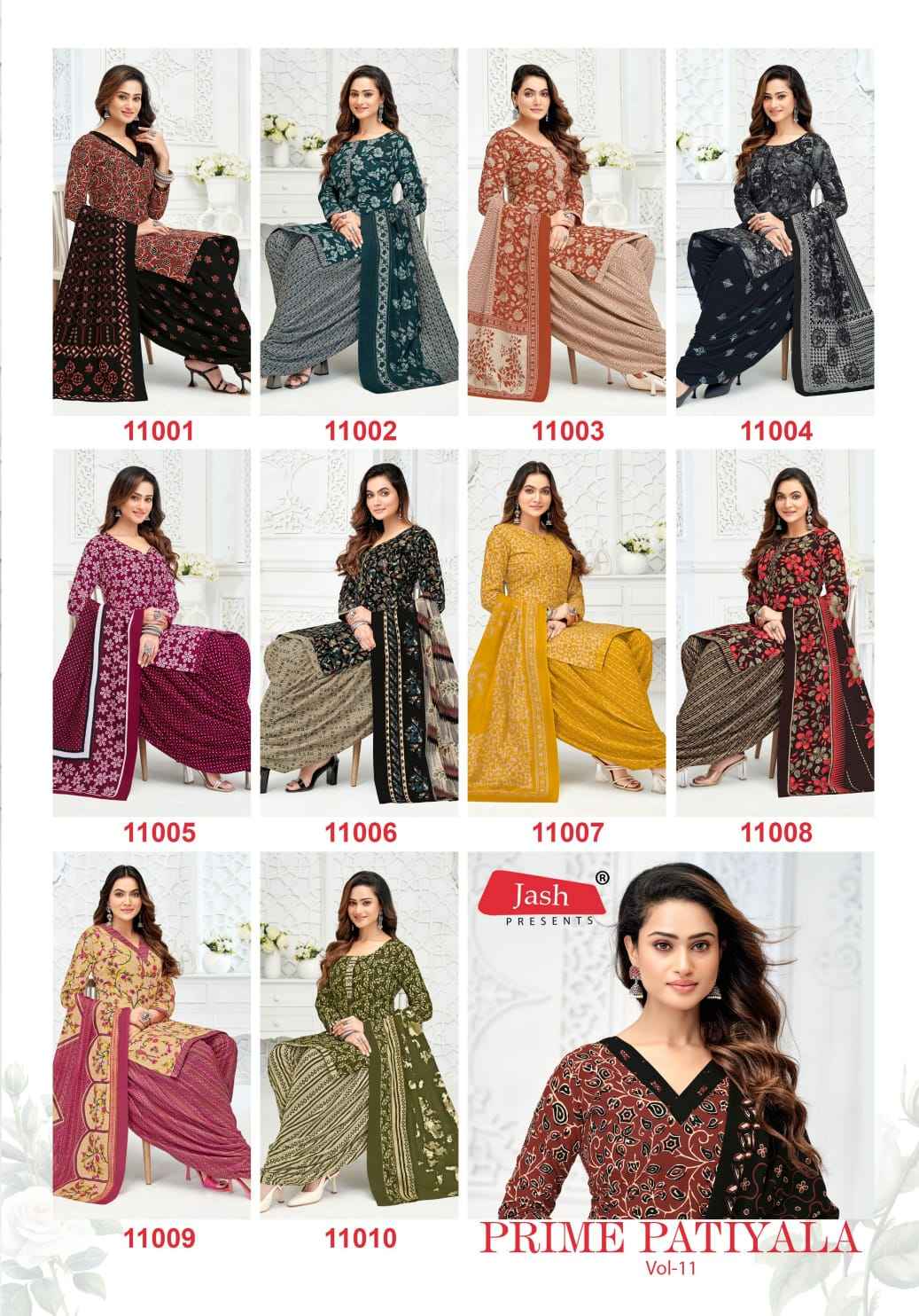 Jash Prime Patiyala Vol 11 Printed Cotton Dress Material Wholesale Price ( 10 Pcs Catalog )