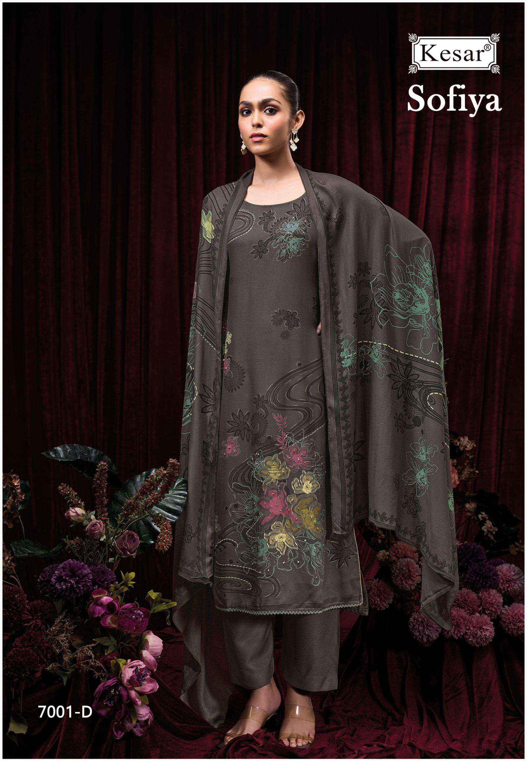 Karachi Prints Kesar Sofiya 7001 Pure Viscose Pashmina Salwar Suit Wholesale