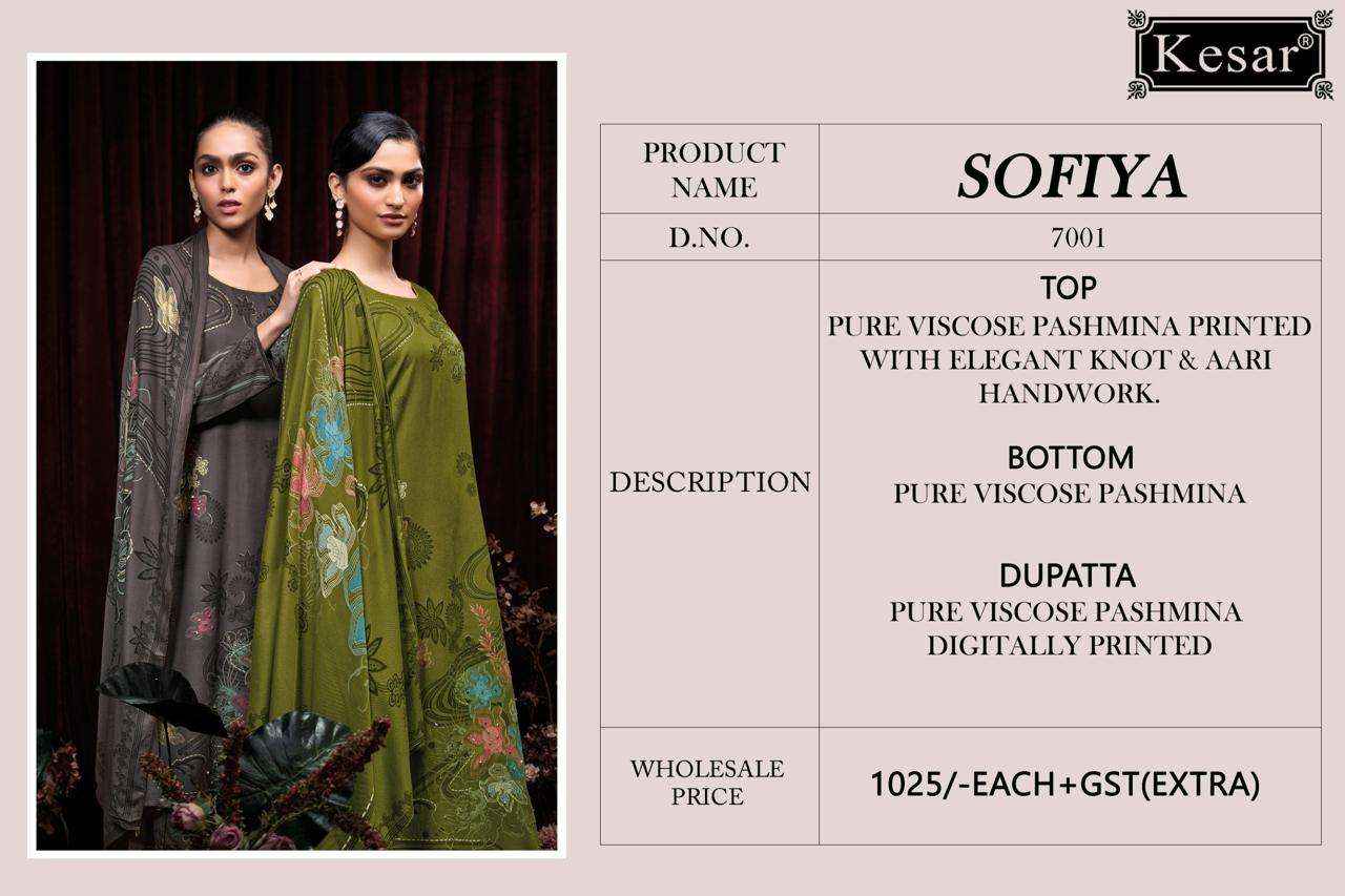 Karachi Prints Kesar Sofiya 7001 Pure Viscose Pashmina Salwar Suit Wholesale
