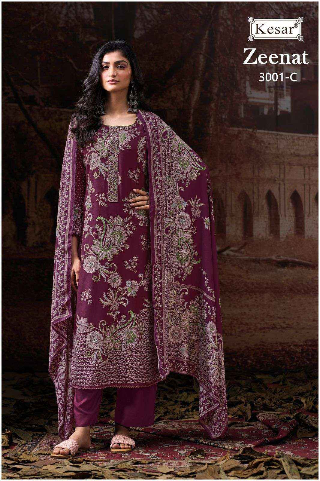 Karachi Prints Kesar Zeenat 3001 Digital Printed Fancy Winter Suit Catalog Dealers