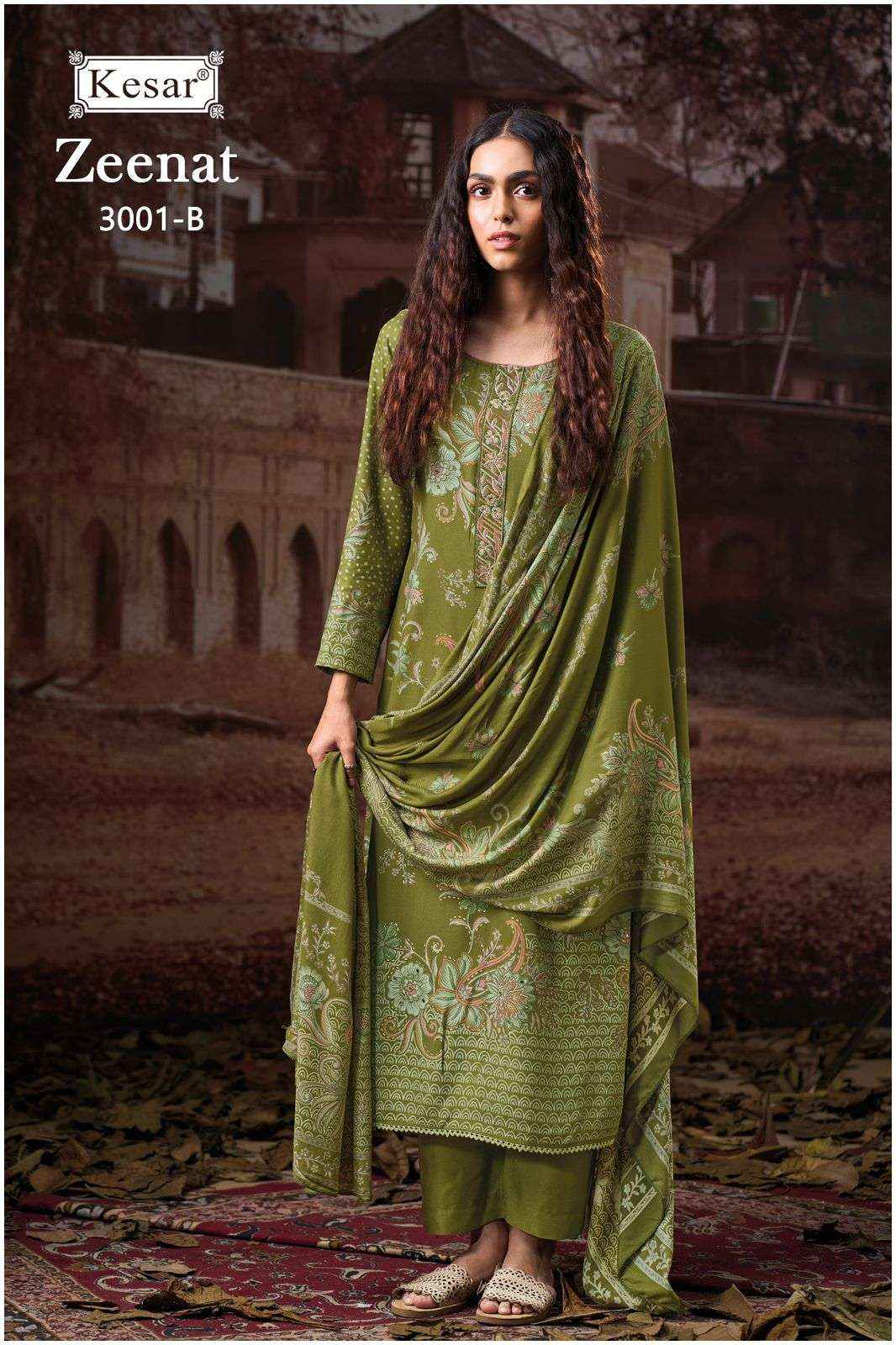 Karachi Prints Kesar Zeenat 3001 Digital Printed Fancy Winter Suit Catalog Dealers