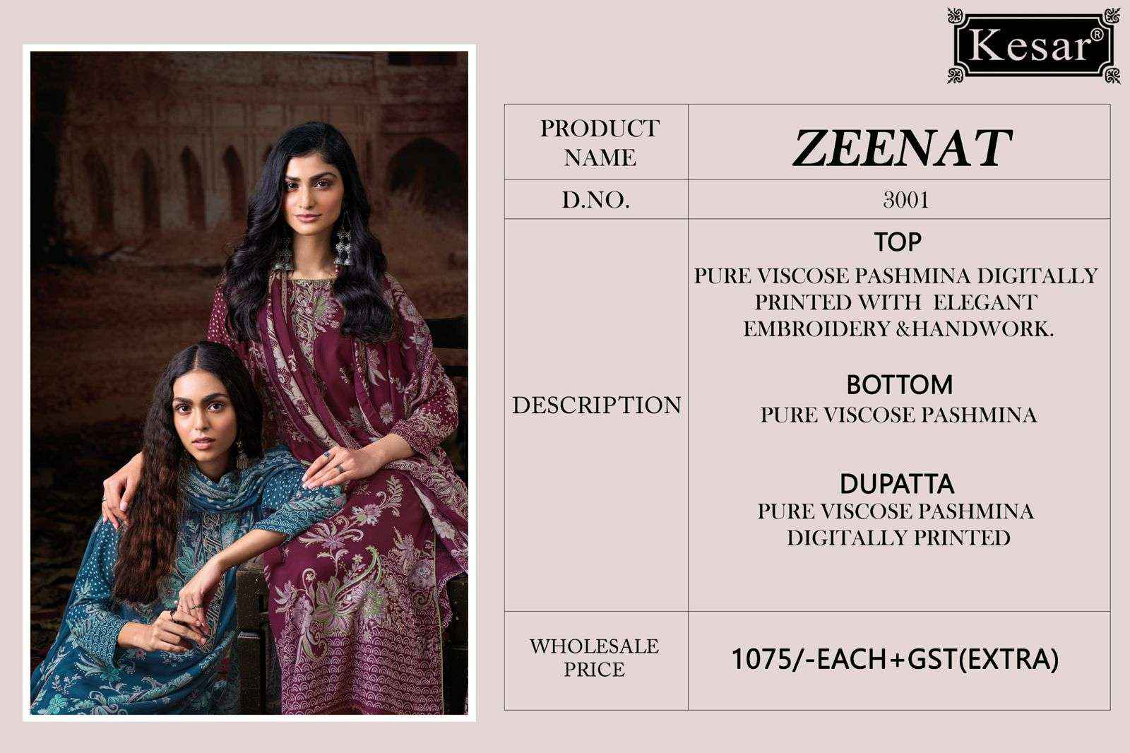 Karachi Prints Kesar Zeenat 3001 Digital Printed Fancy Winter Suit Catalog Dealers