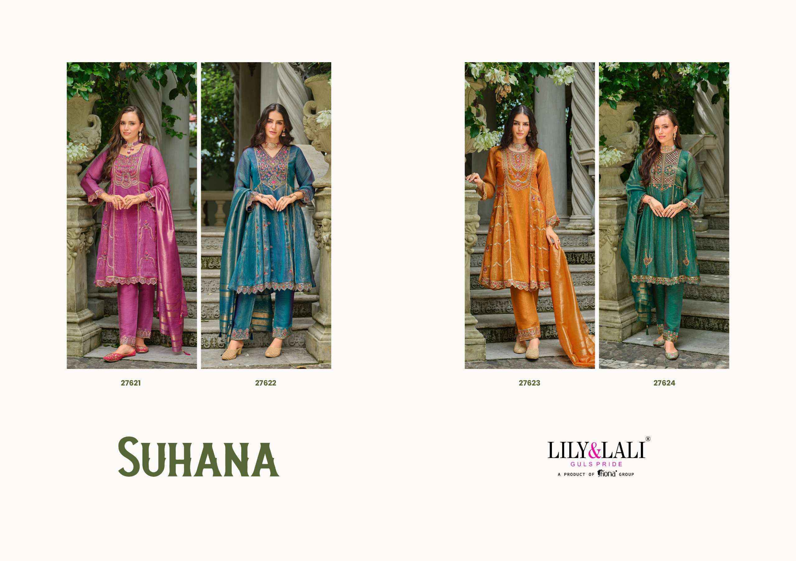 Lily & Lali Suhana Readymade Simer Silk Dress Wholesale Price ( 4 Pcs Catalog )