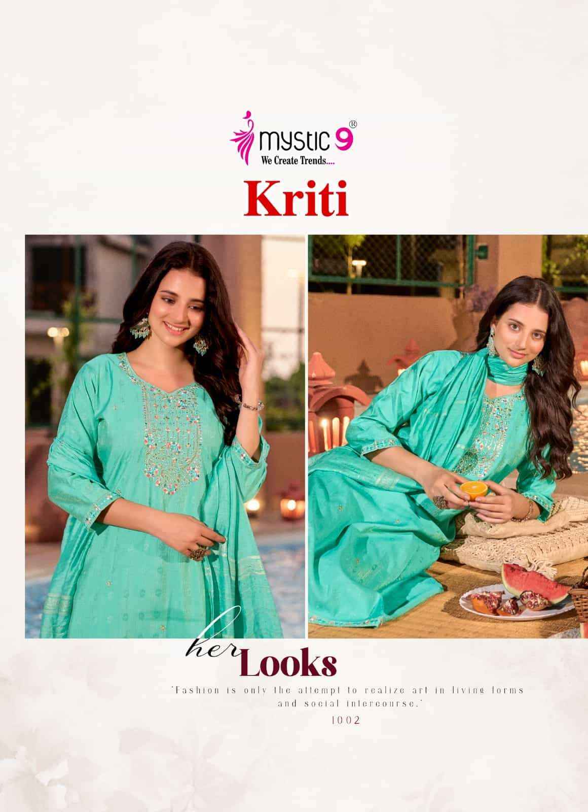 Mystic 9 Kriti Vol 1 Readymade Fancy 3 Piece Sets Catalog Wholesale