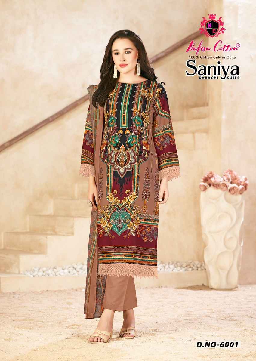 Nafisa Saniya Vol-6 Karachi Cotton  Dress Material Collection ( 6 Pcs Catalog )